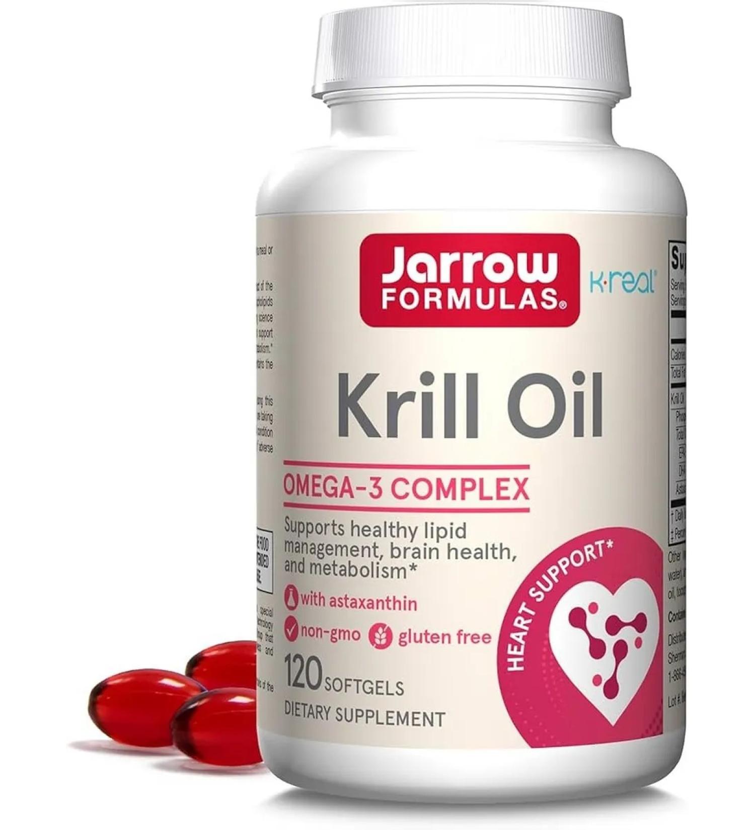 Jarrow Formulas Crileage oil with astaxantin Krill Oil 120 gel capsules - Buy Online on GoSupps.com
