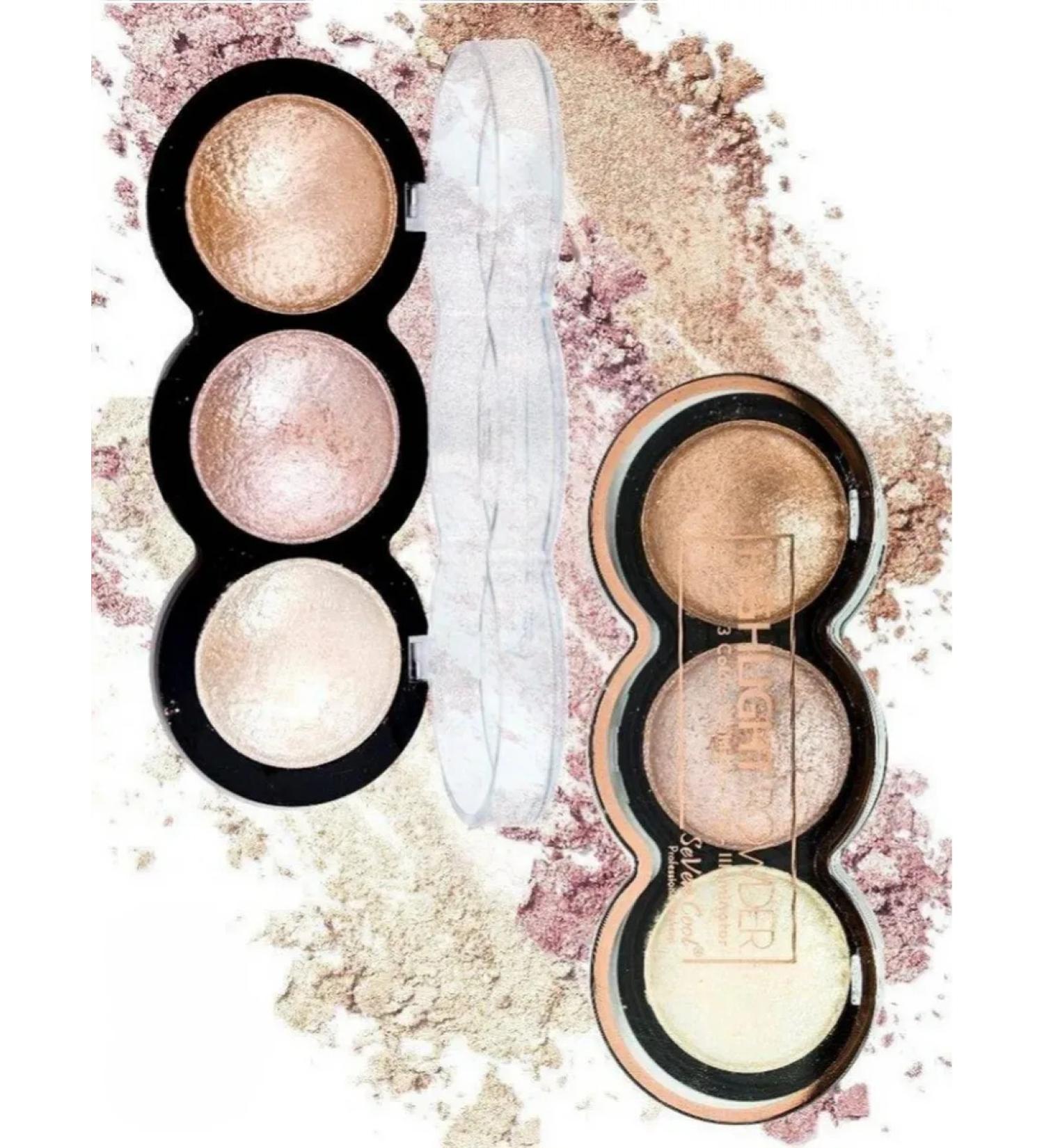 SeVen Cool Highlighter for the face 3 colors tone 02 - Buy Online on GoSupps.com
