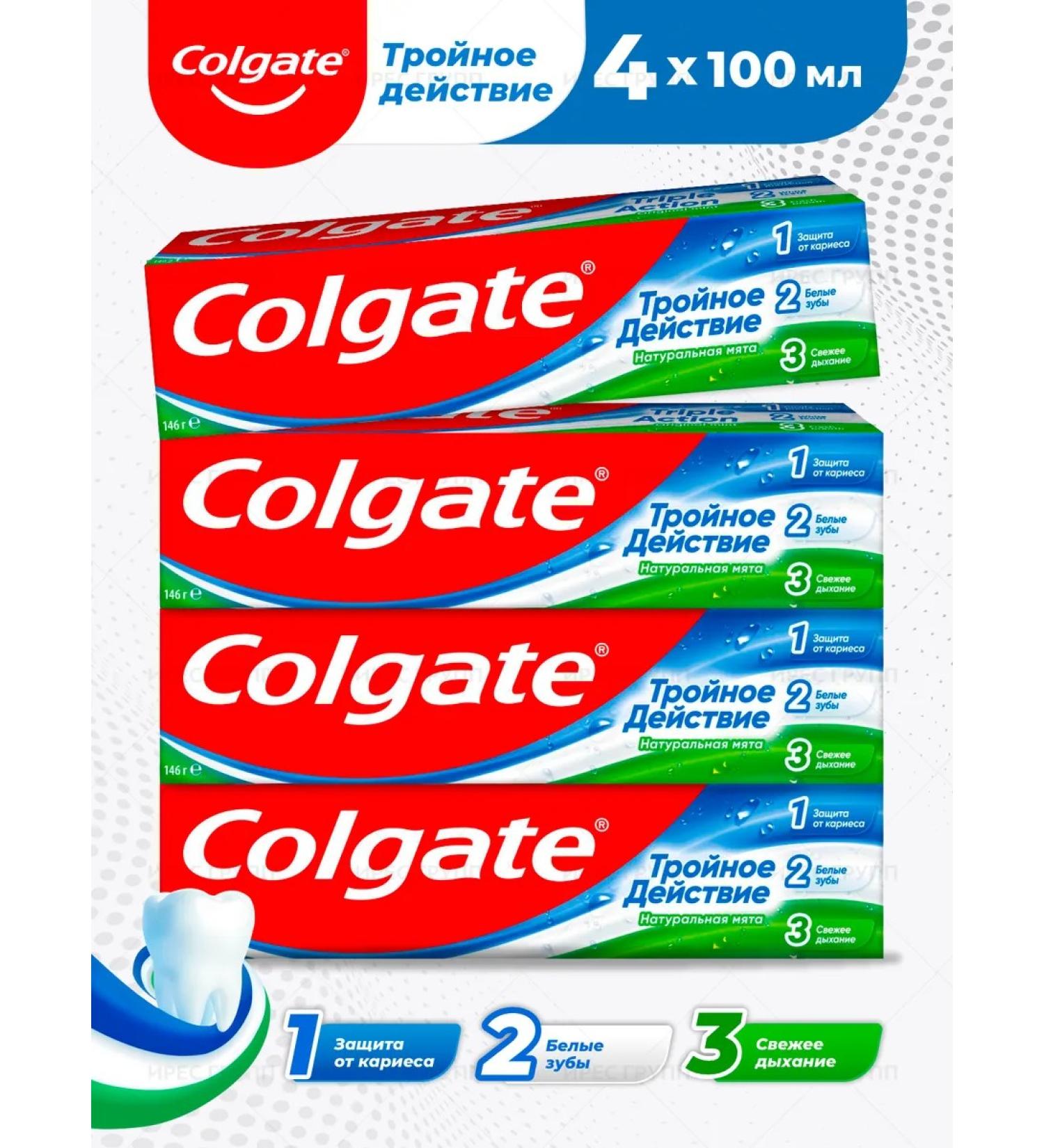 COLGATE Tailor toothpaste natural mint 100ml 4pcs - Buy Online on GoSupps.com
