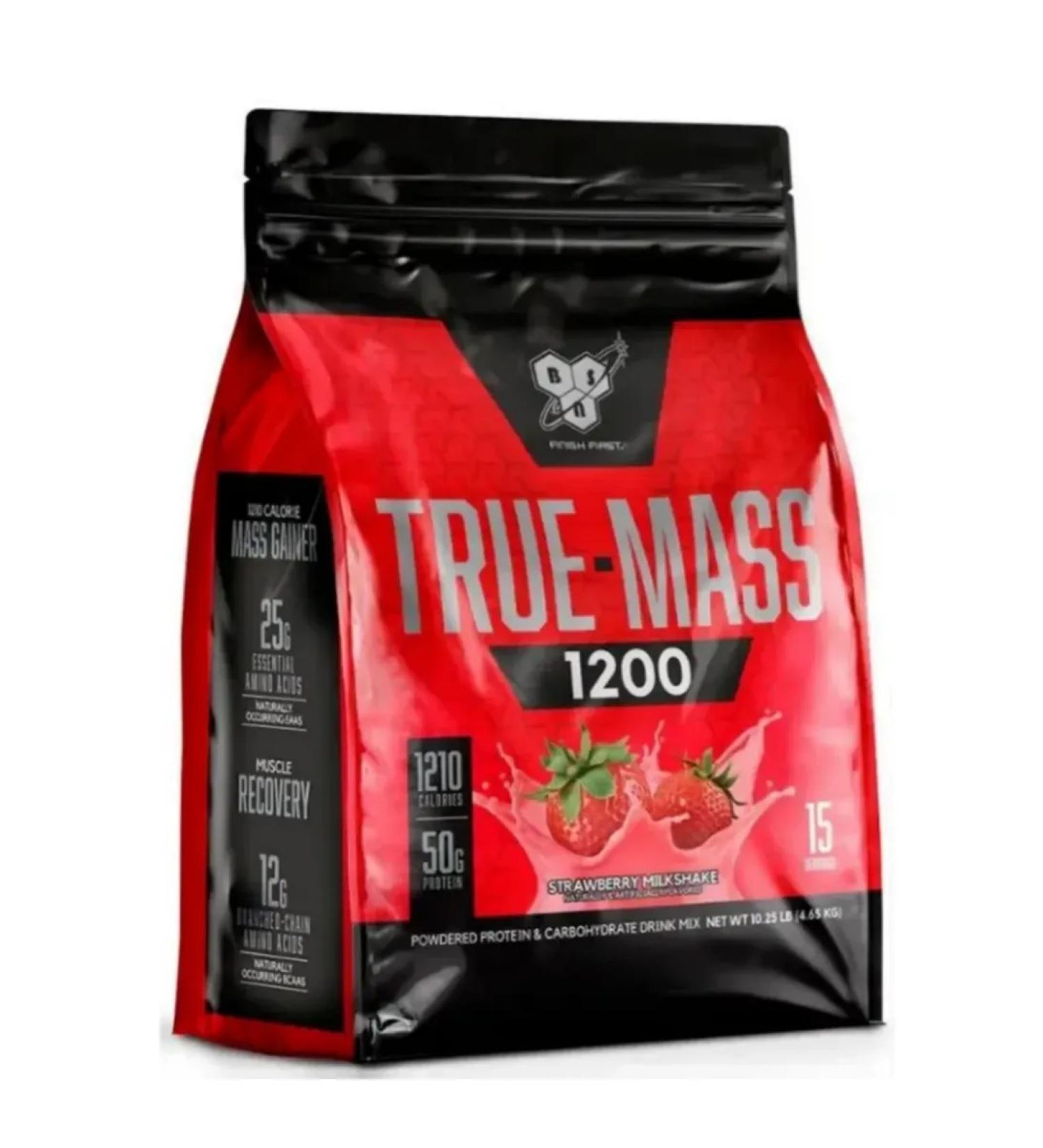 BSN Heiner True-Mass 4650 gr milk cocktail with strawberries - Buy Online on GoSupps.com