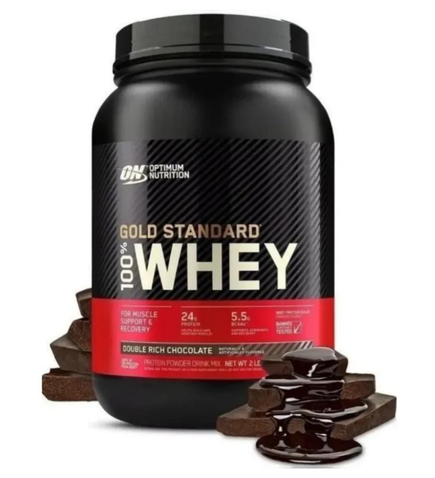 Optimum Nutrition Protein 100% Whey 898 g double chocolate - Buy Online on GoSupps.com