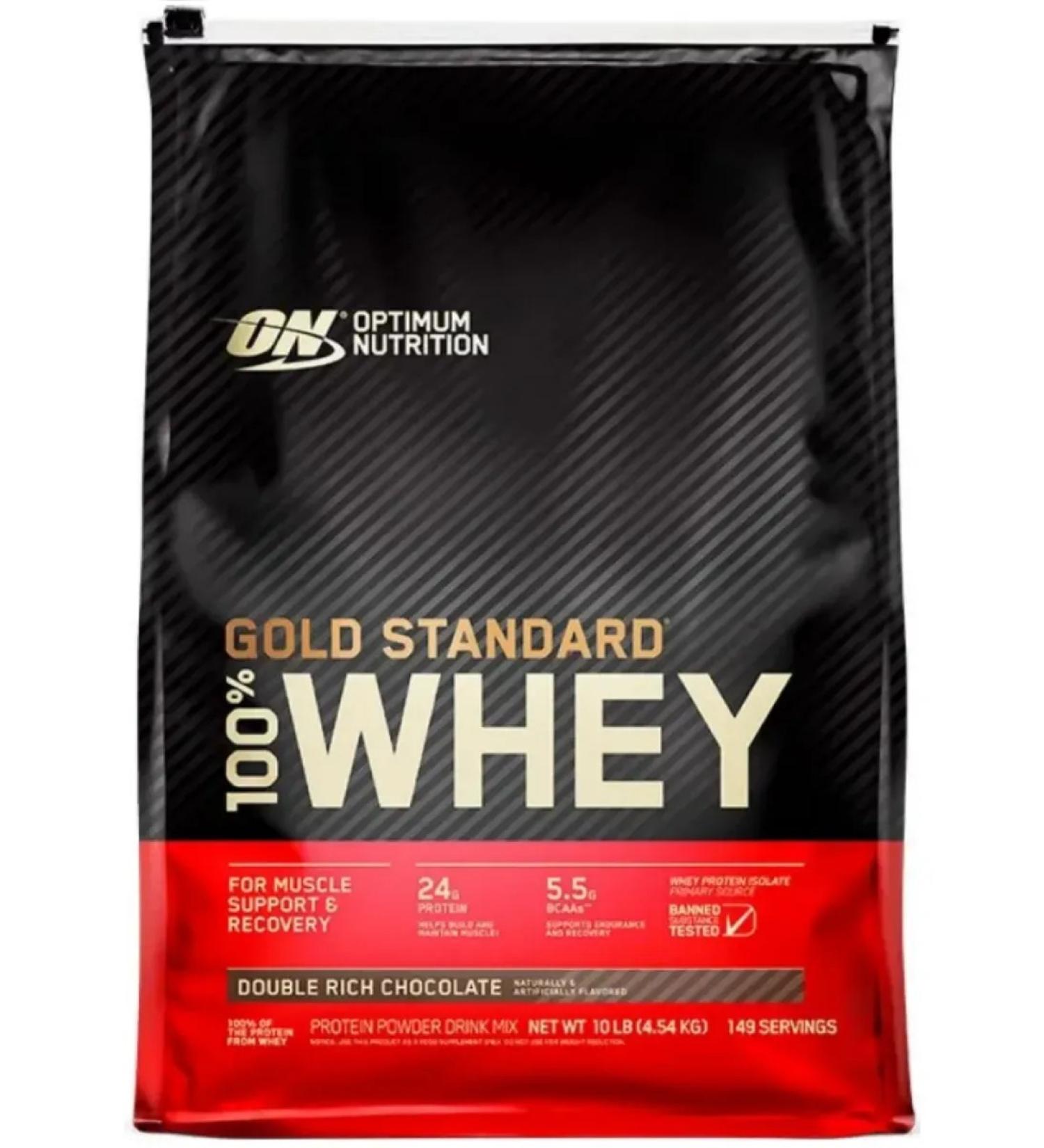 Optimum Nutrition Protein 100% Whey Gold Standard 4540 grams double chocolate - Buy Online on GoSupps.com