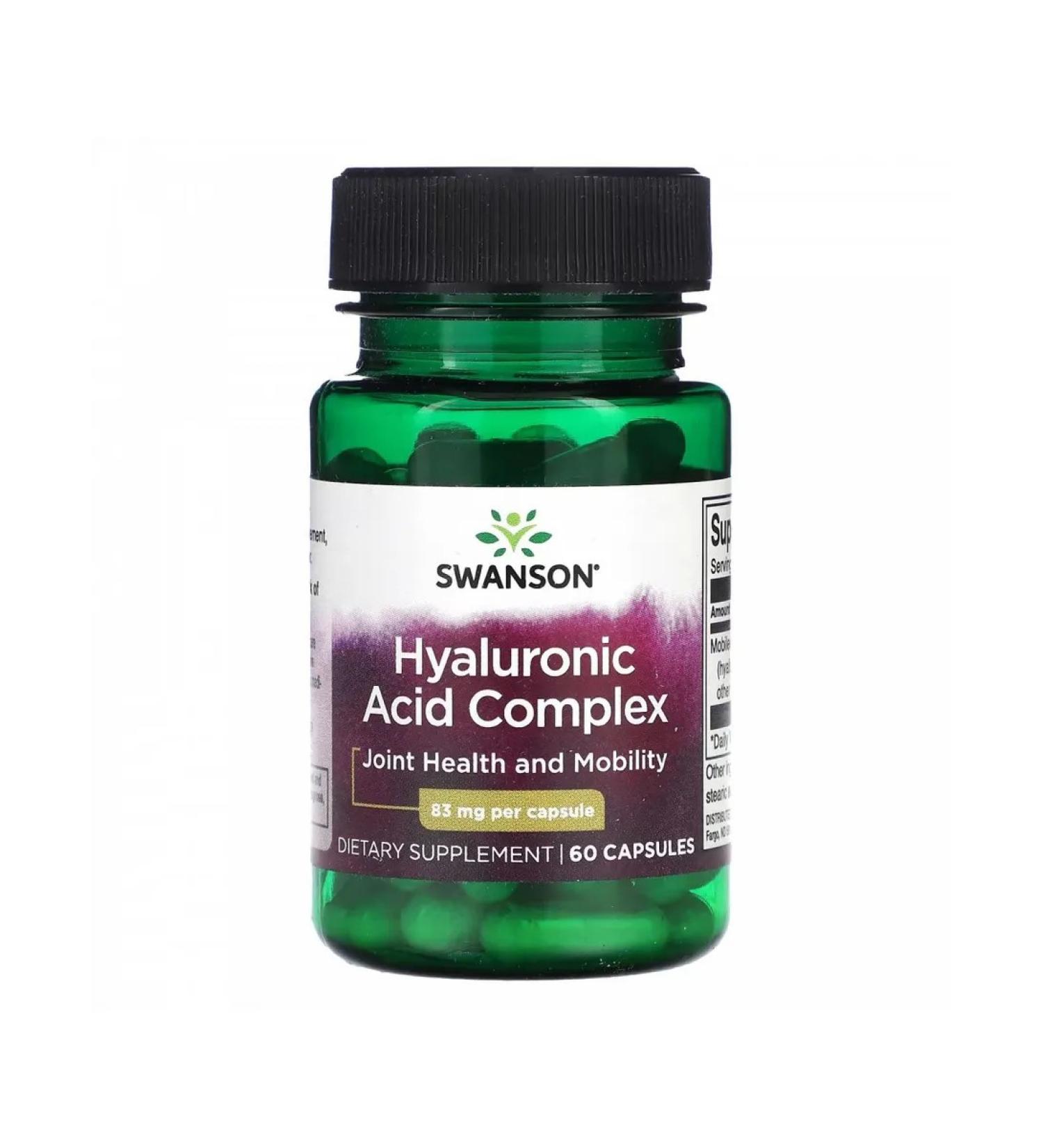Swanson Hyaluronic acid complex 83 mg 60 capsules