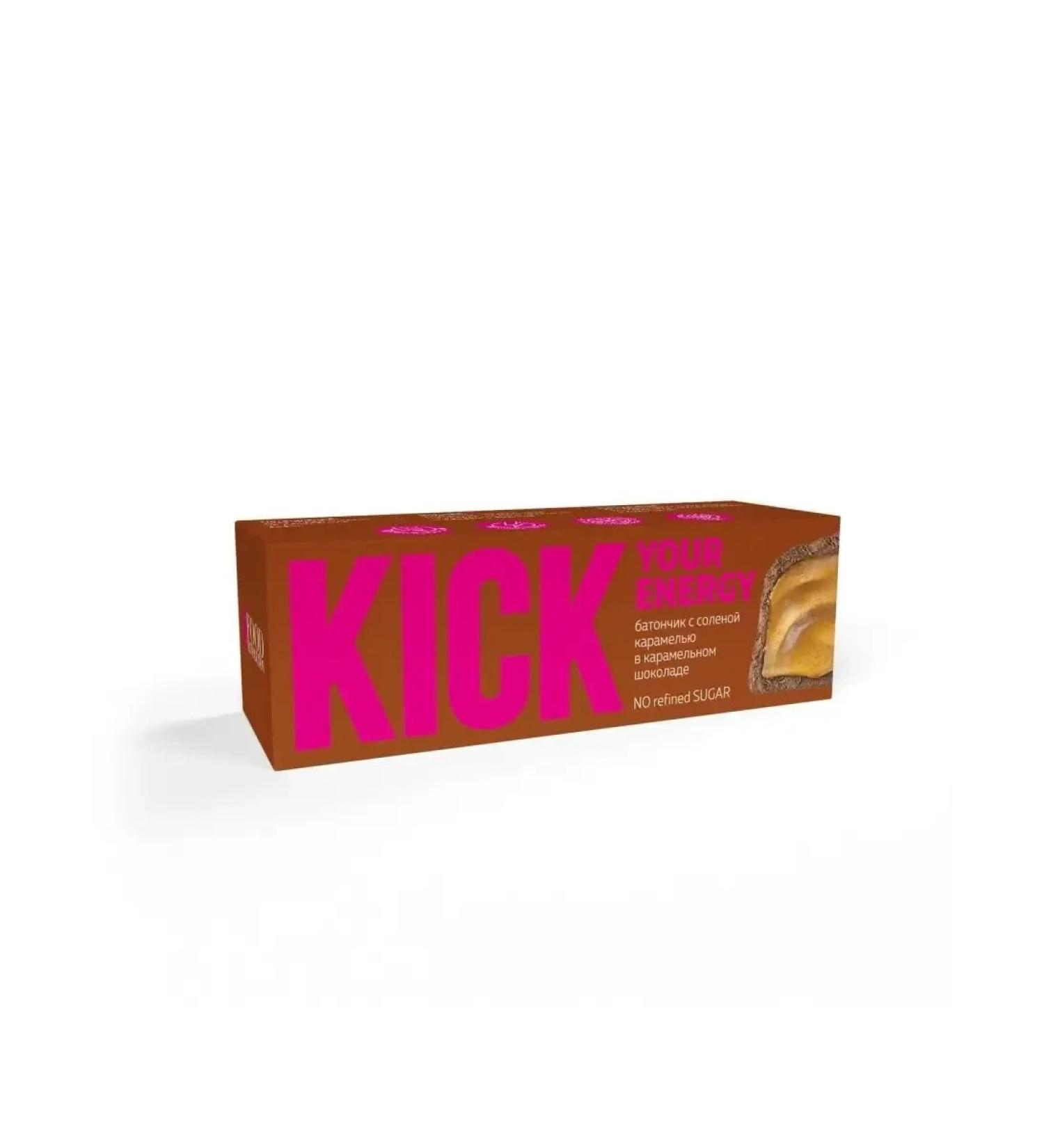 Food Revolution Baton with salty caramel in Caulic chocolate Kick 45g