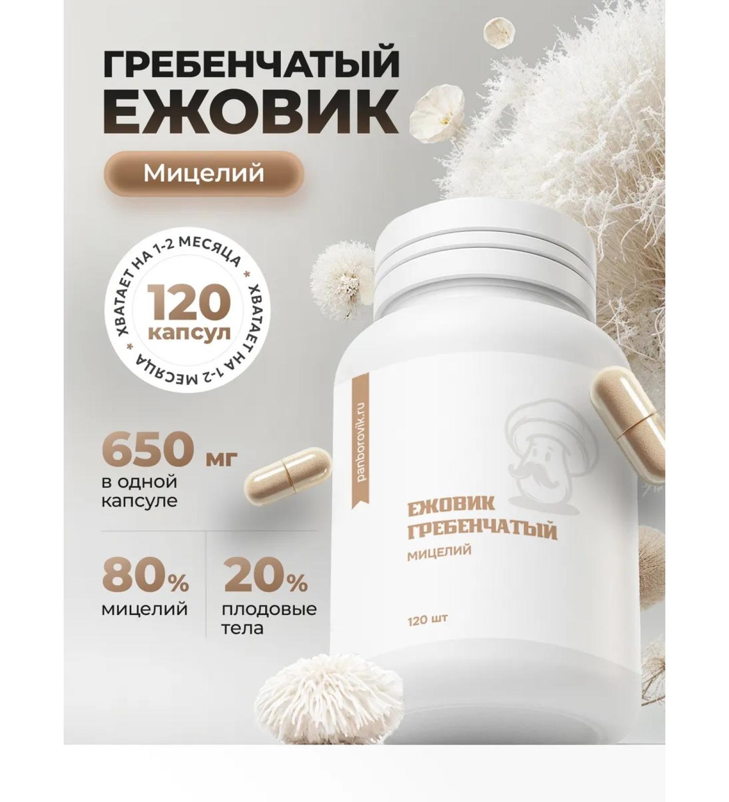 Mr Borovik Ezhovik Chanbone mycelium 120 capsules 650 mg - Buy Online on GoSupps.com