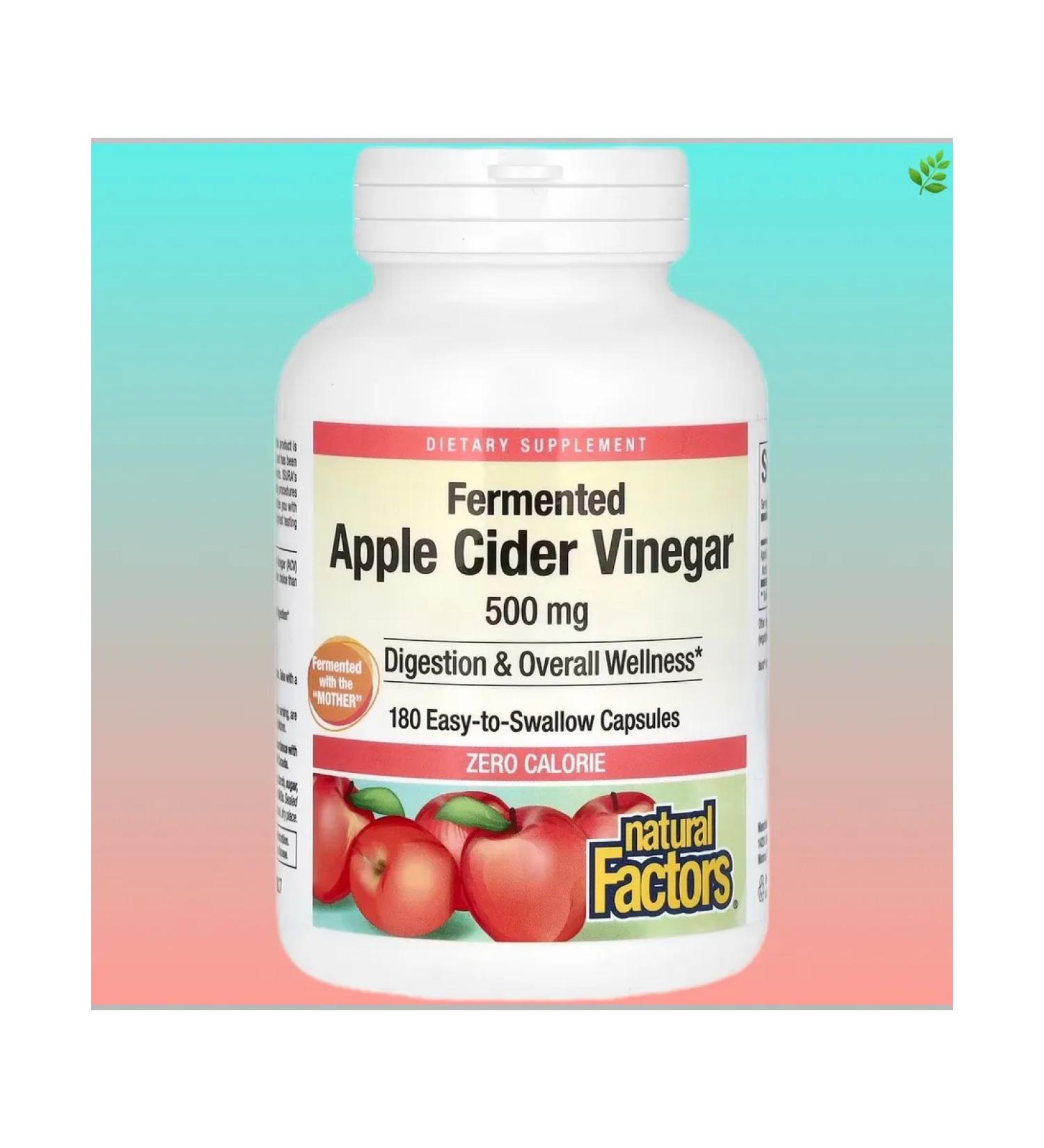 Natural Factors Fermented apple cider vinegar 500 mg 180 capsules