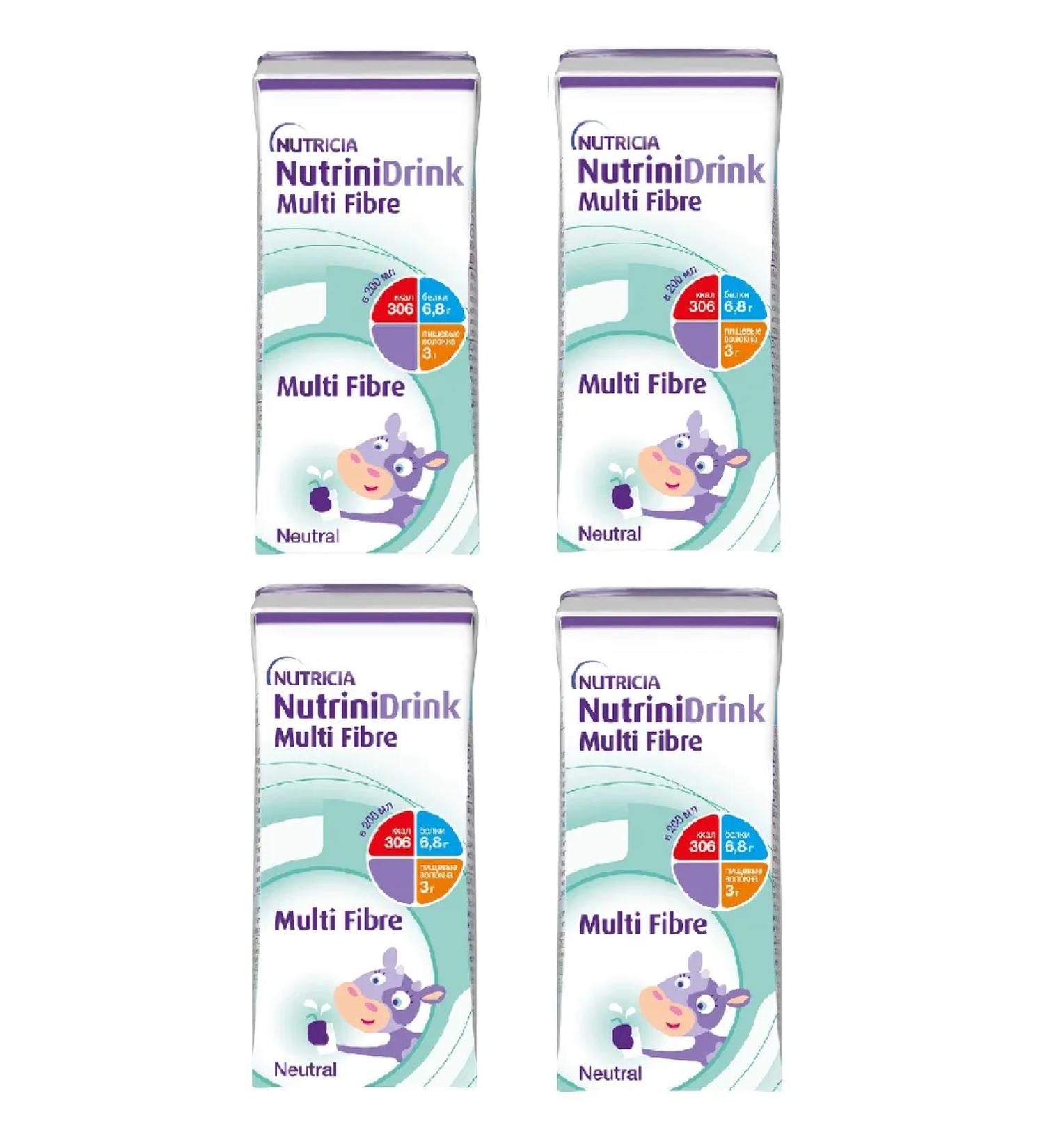 NUTRINIDRINK Nutridrink with dietary fiber with neutral taste 200ml-4pcs