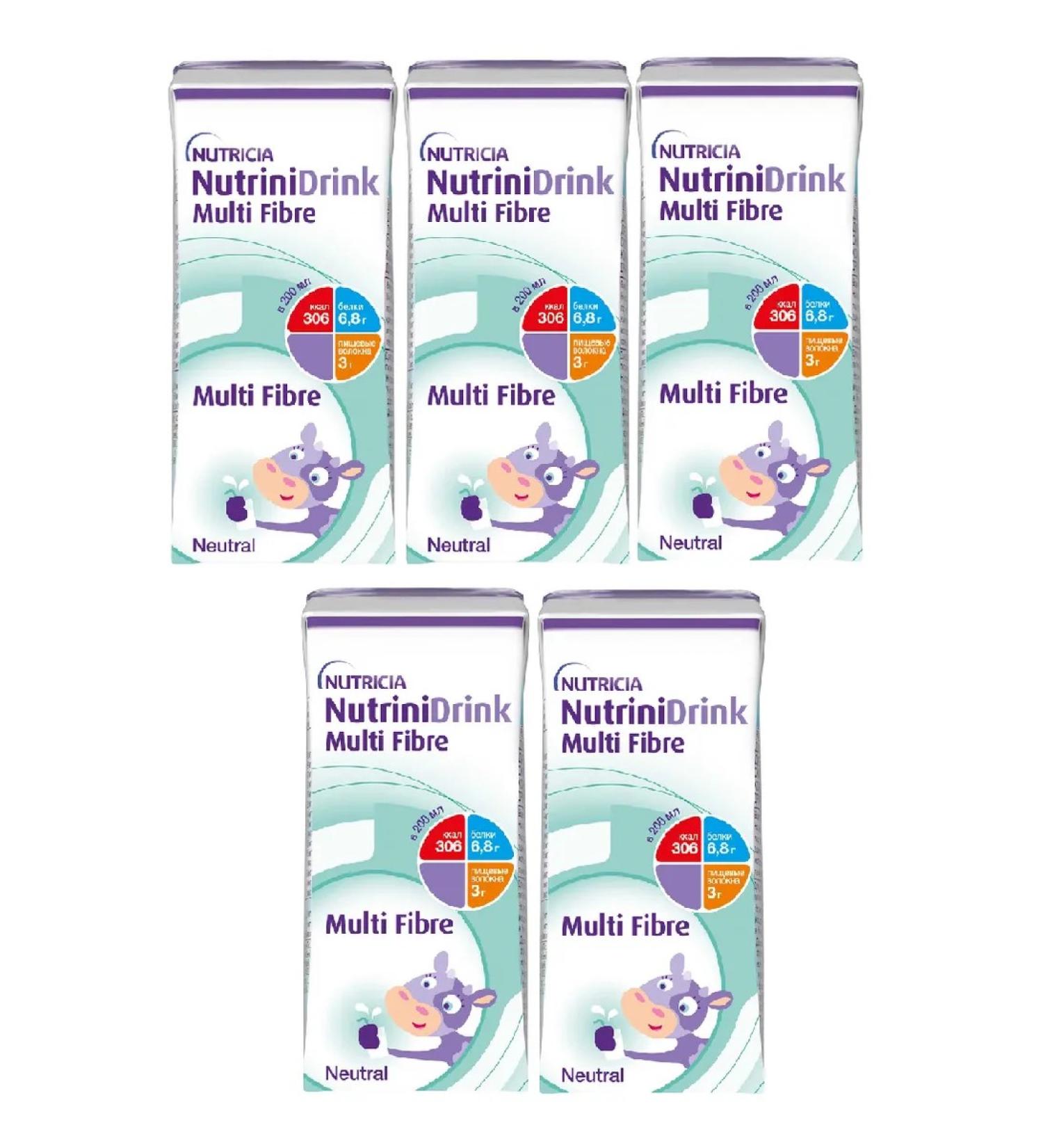 NUTRINIDRINK Nutridrink with dietary fiber with neutral taste 200ml-5pcs