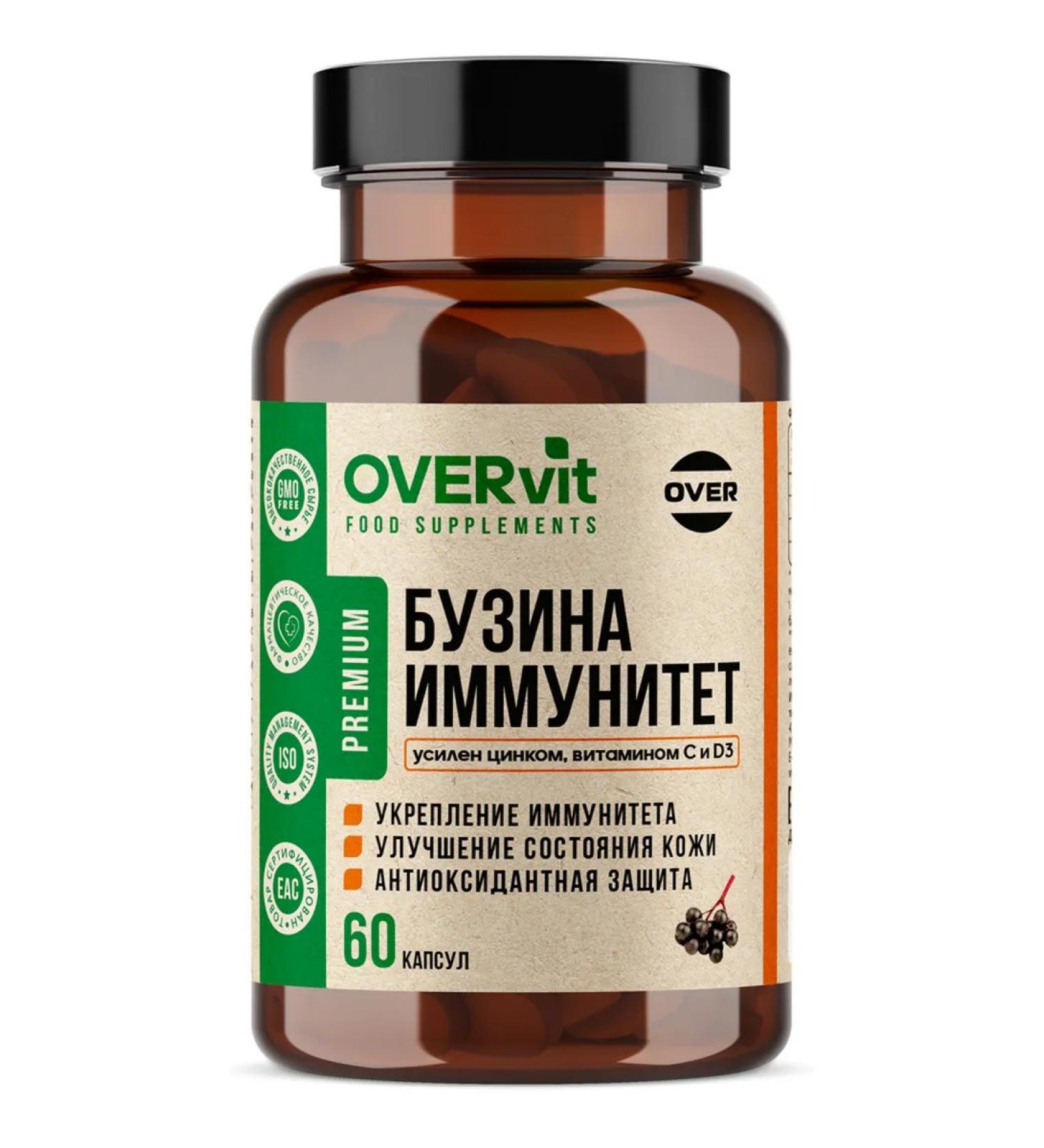 OVERvit Buzina+zinc+vitamin C+vitamin D3 caps n60