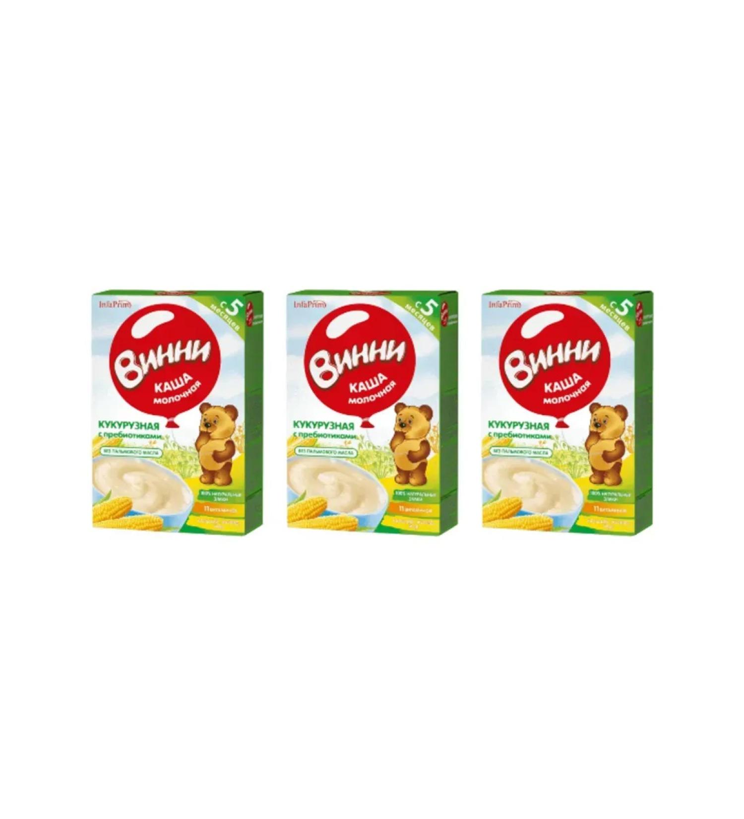 Winnie Corn milk porridge for children from 5 months 200 g 3 pcs - Buy Online on GoSupps.com