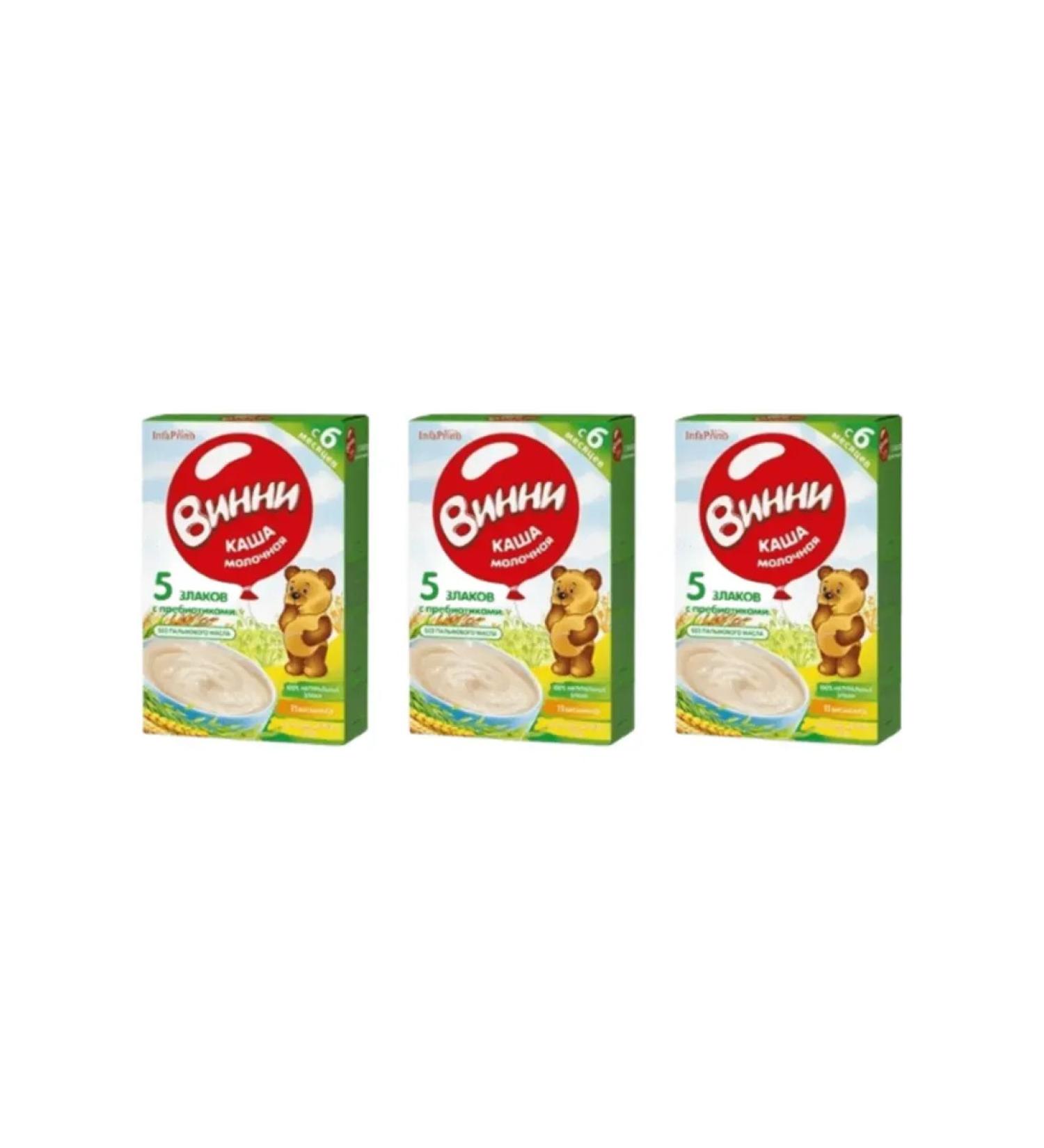 Winnie Porridge dry dairy 5 cereals for children from 6 months 200g 3pcs - Buy Online on GoSupps.com