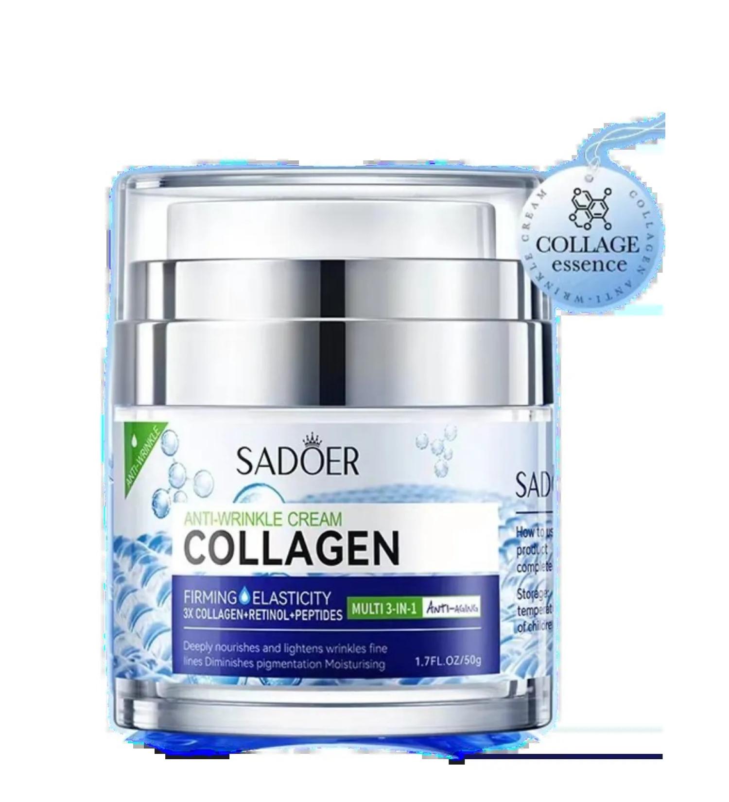 SADOER Cream 3 in 1 with collagen retinol and peptides - Buy Online on GoSupps.com