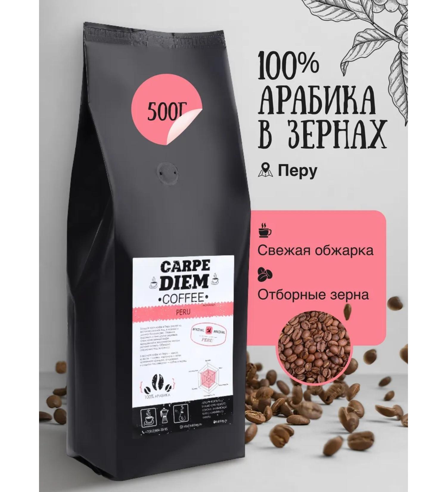 Kofcheg Coffee in grains Peru 100% Arabica 500 g - Buy Online on GoSupps.com