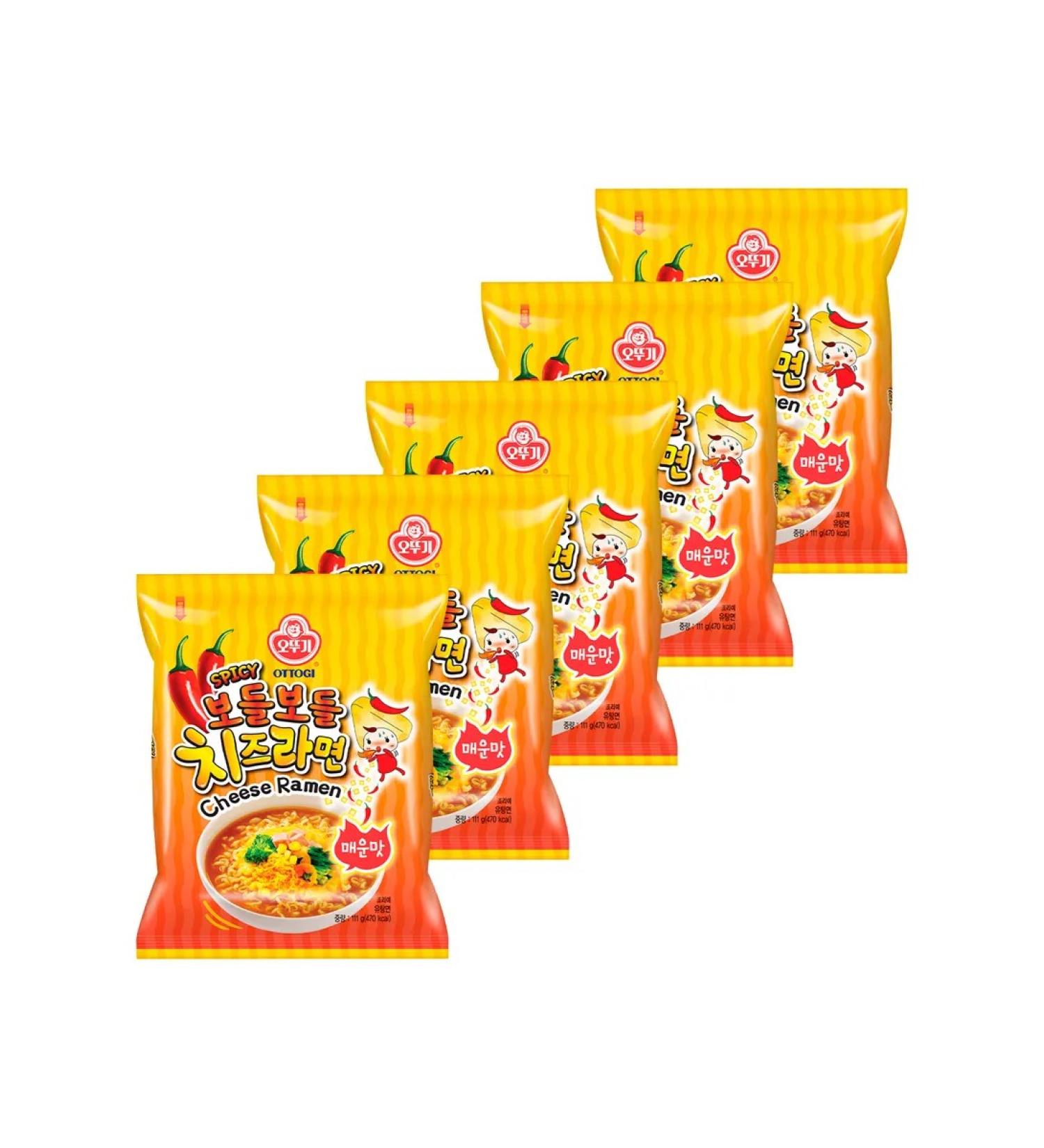 Ottogi Noodles with a taste of spicy cheese pack 111 g x 5 pcs