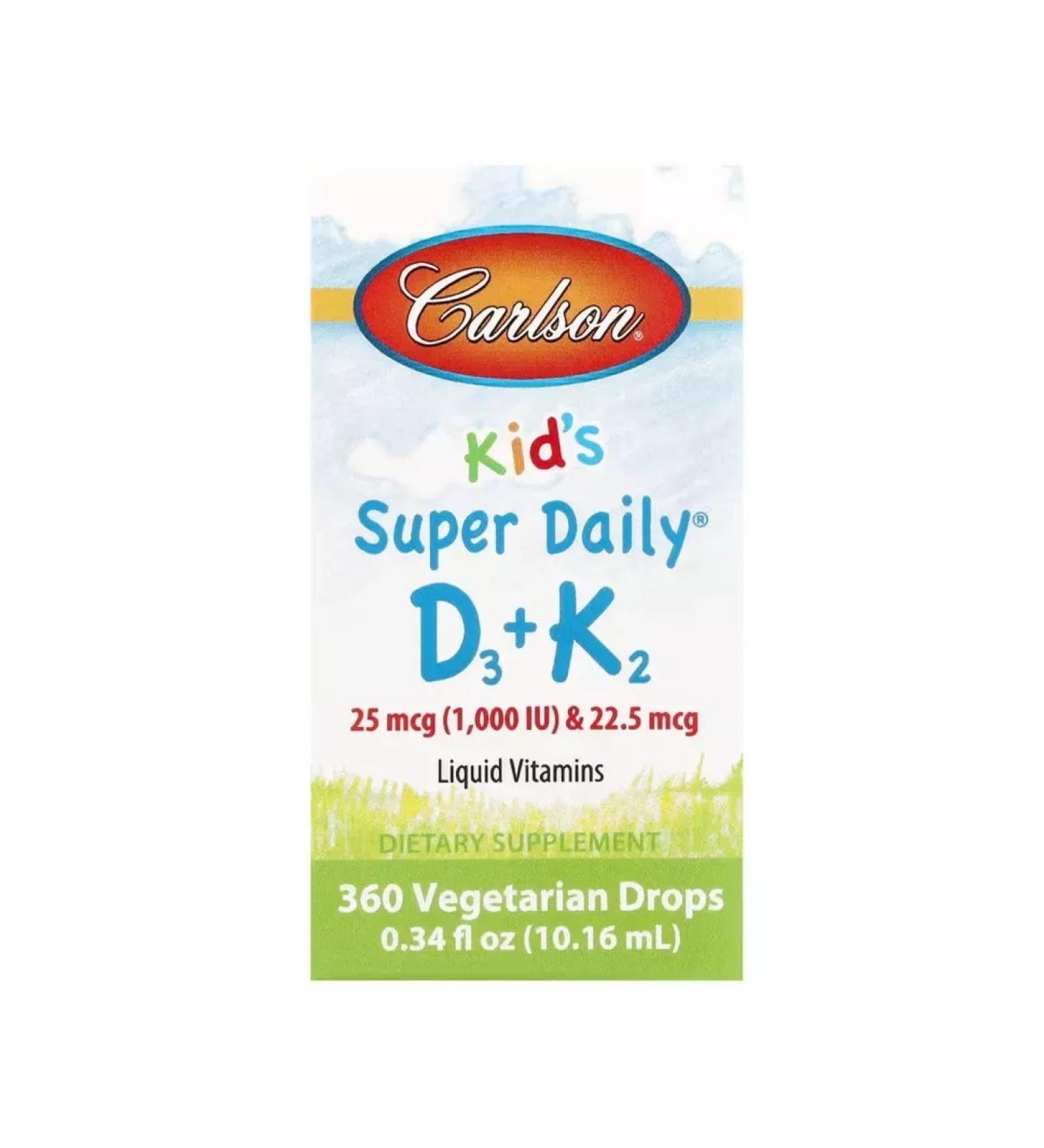 Carlson Labs Liquid vitamin D3K2 for children - Buy Online on GoSupps.com