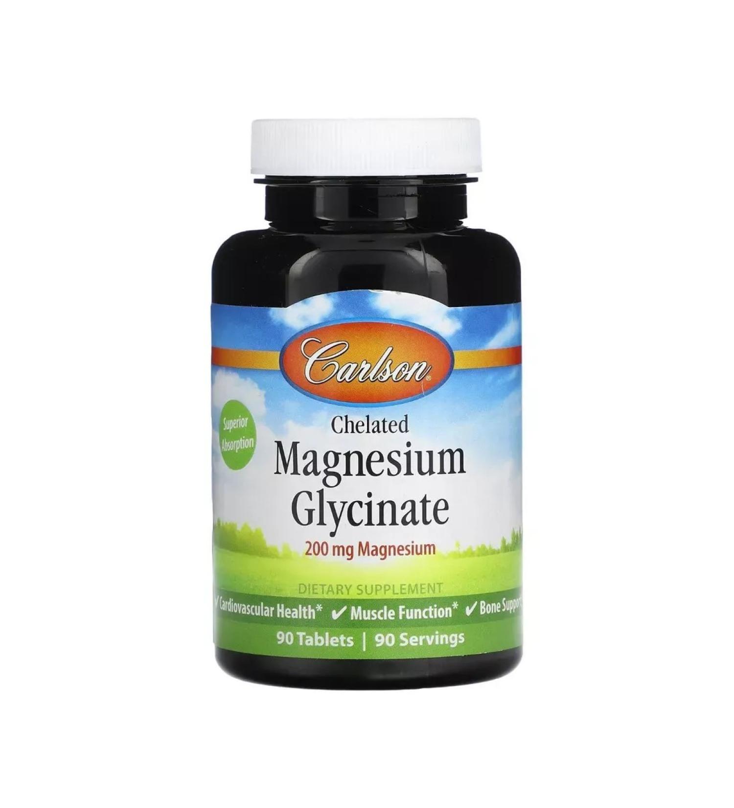 Carlson Labs Magnesium glycinate. Helat Magnesium 90 pcs