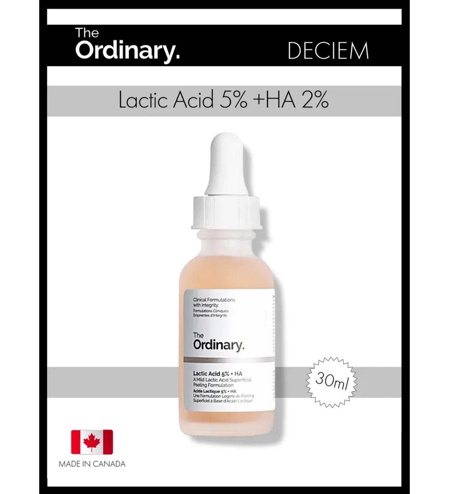 THE ORDINARY Lactic Acid Milk Peeling 5% + HA 2% volume 30 ml - Buy Online on GoSupps.com