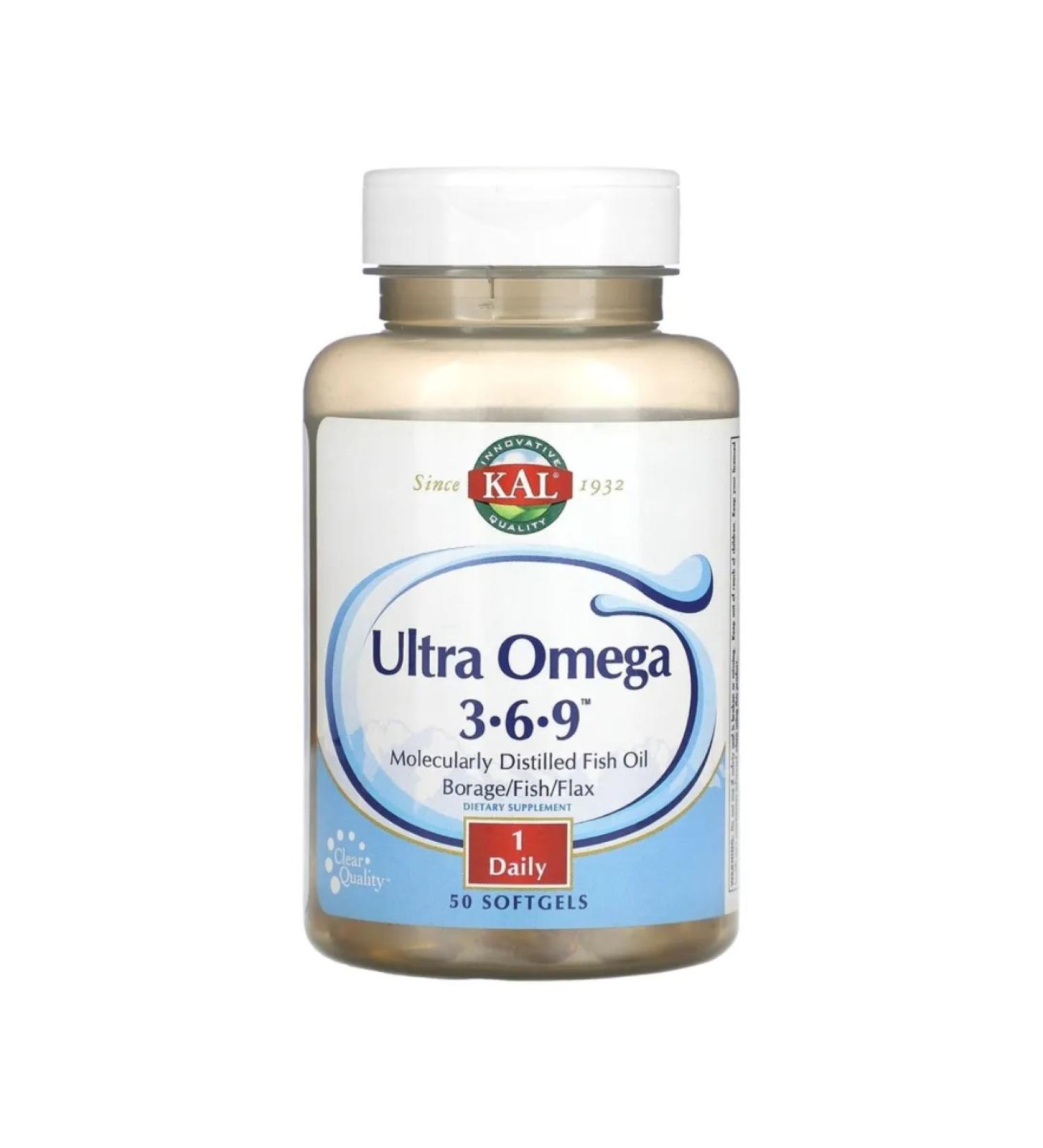 KAL Ultra Omega 3 6 9 50 capsules - Buy Online on GoSupps.com