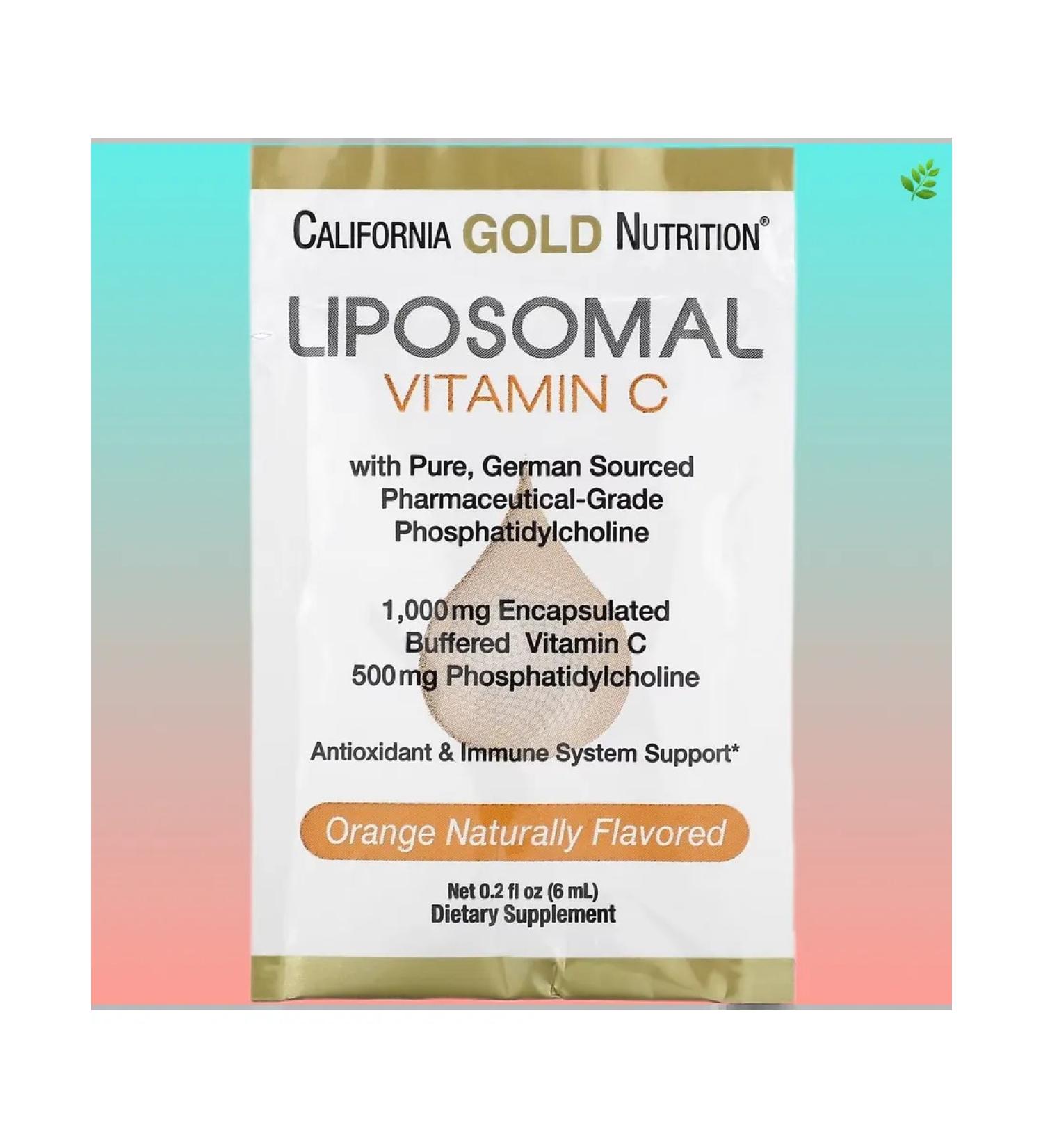 California Gold Nutrition Liposomal vitamin C 1000 mg 30 bags of 6 ml - Buy Online on GoSupps.com