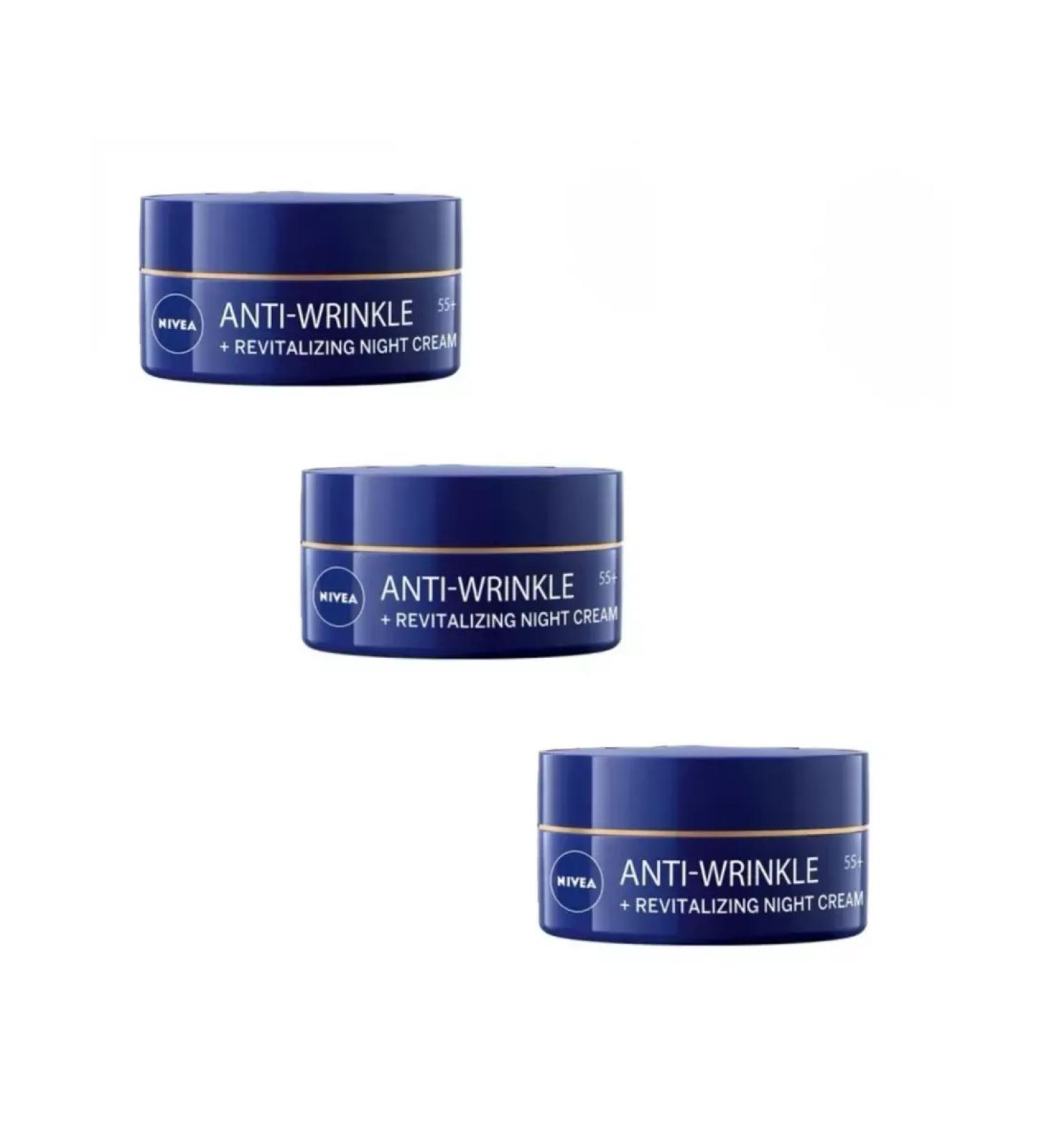 NIVEA Night cream 55+ 50ml 3 pcs. Poland - Buy Online on GoSupps.com