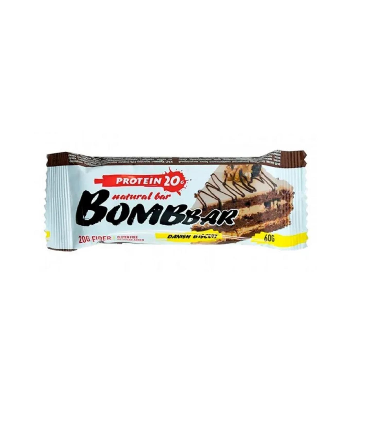 BombBar Baton -eyed barban -glazed Danish biscuit 60 g - Buy Online on GoSupps.com