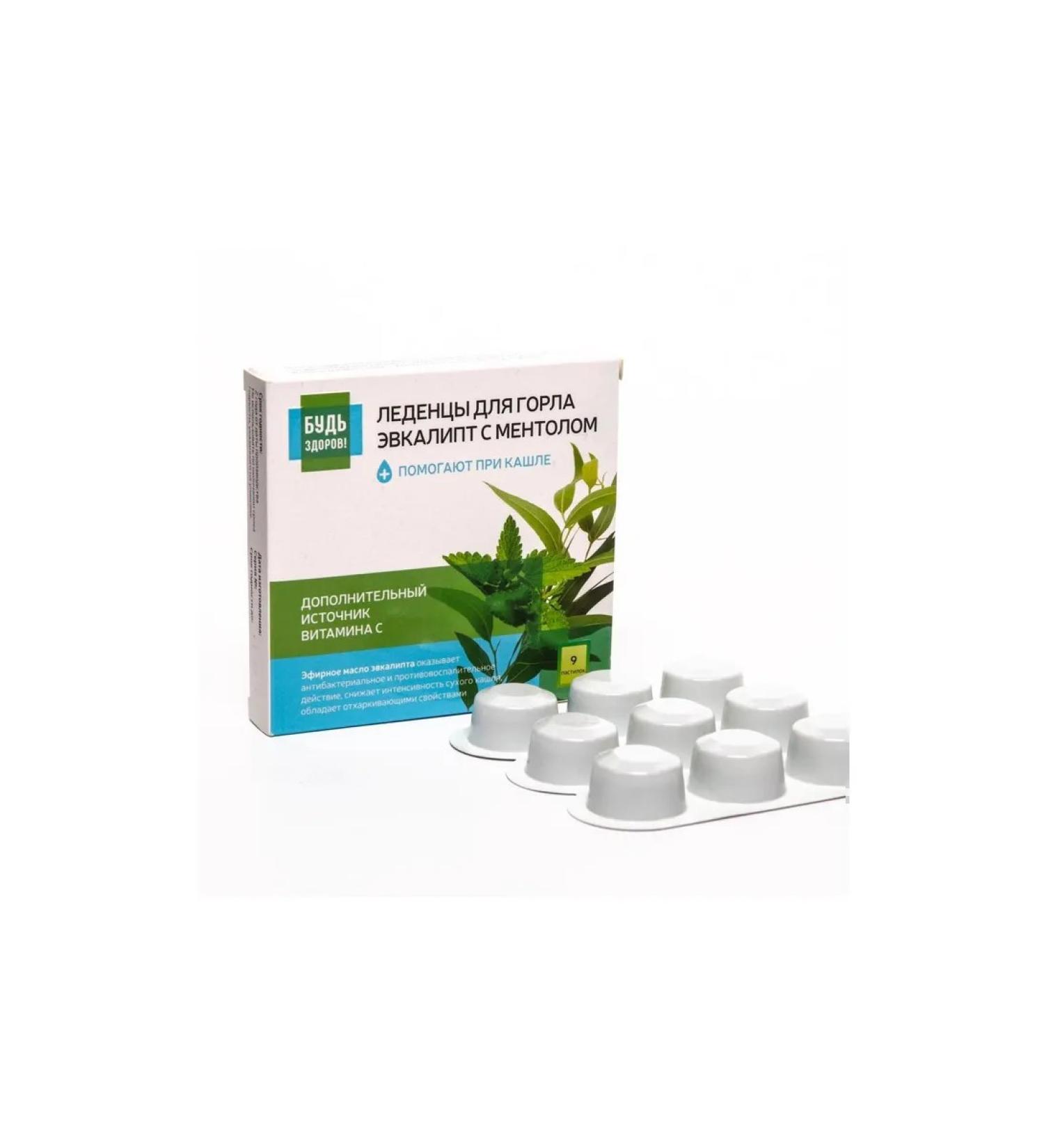 Be healthy Lollows for the throat eucalyptus with menthol 9pcs