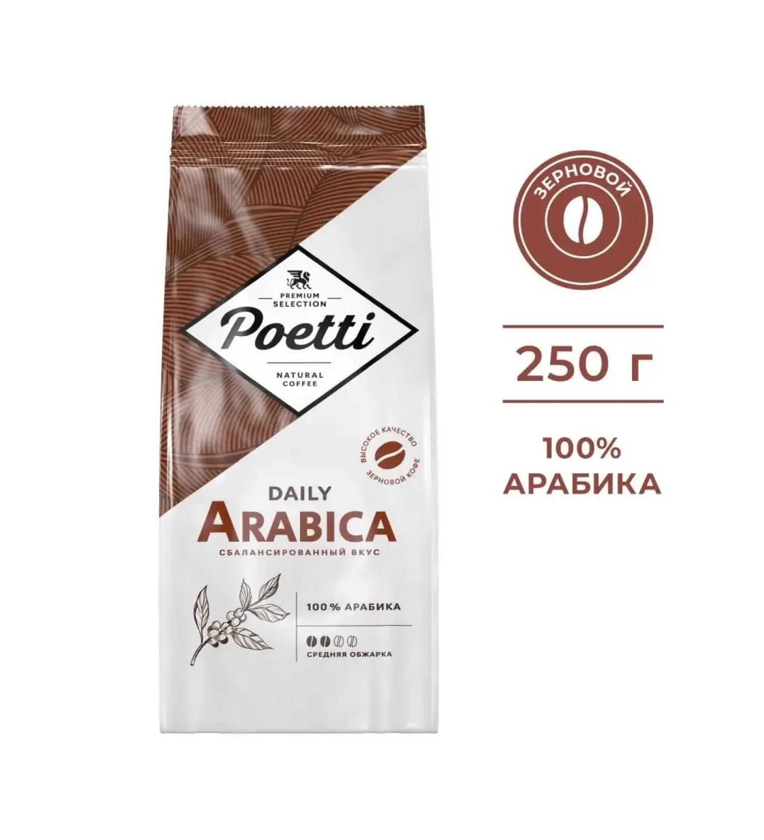 Poetti Coffee in Daily Arabica grains 250 g