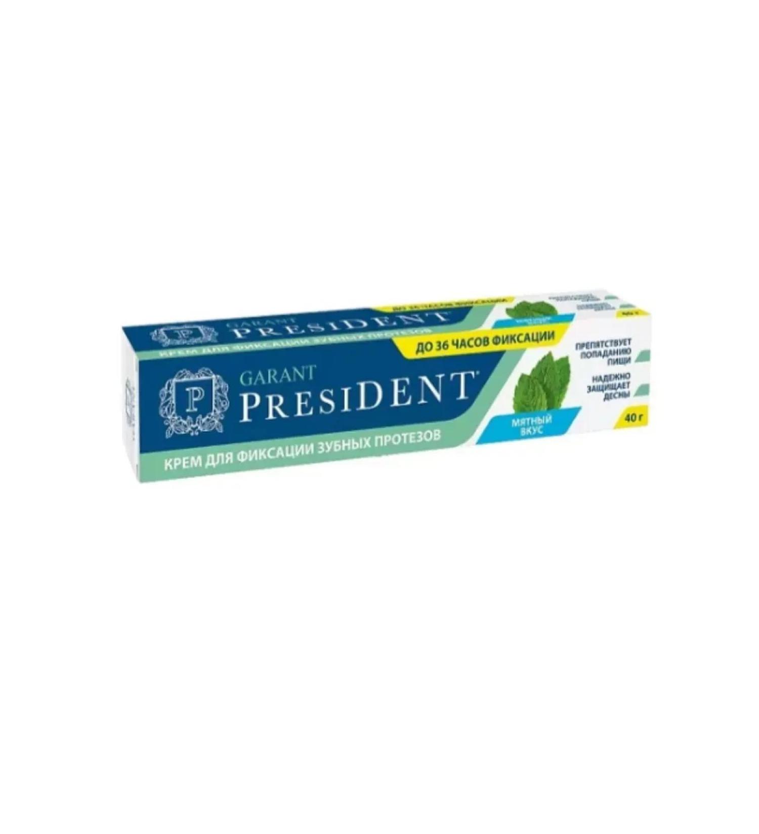 PRESIDENT Cream for fixing prostheses Garant mint taste 40 g