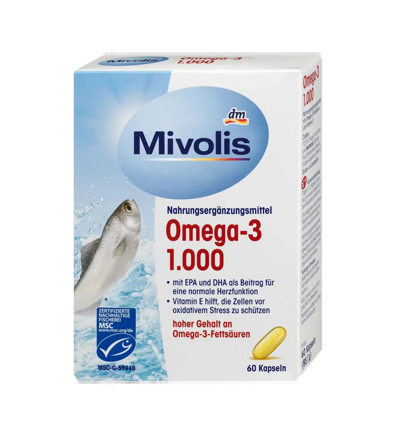 Mivolis omega-3 (1000 units) 60 capsules 85g - Buy Online on GoSupps.com