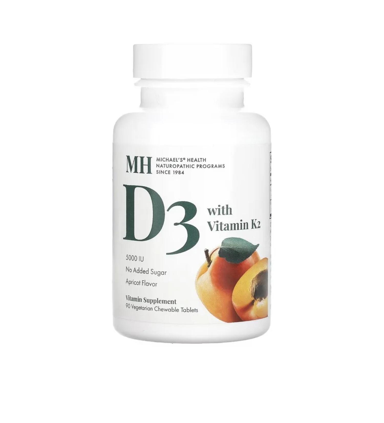 Michael's Naturopathic D3 k2 5000 mnp apricot 90 tablets - Buy Online on GoSupps.com