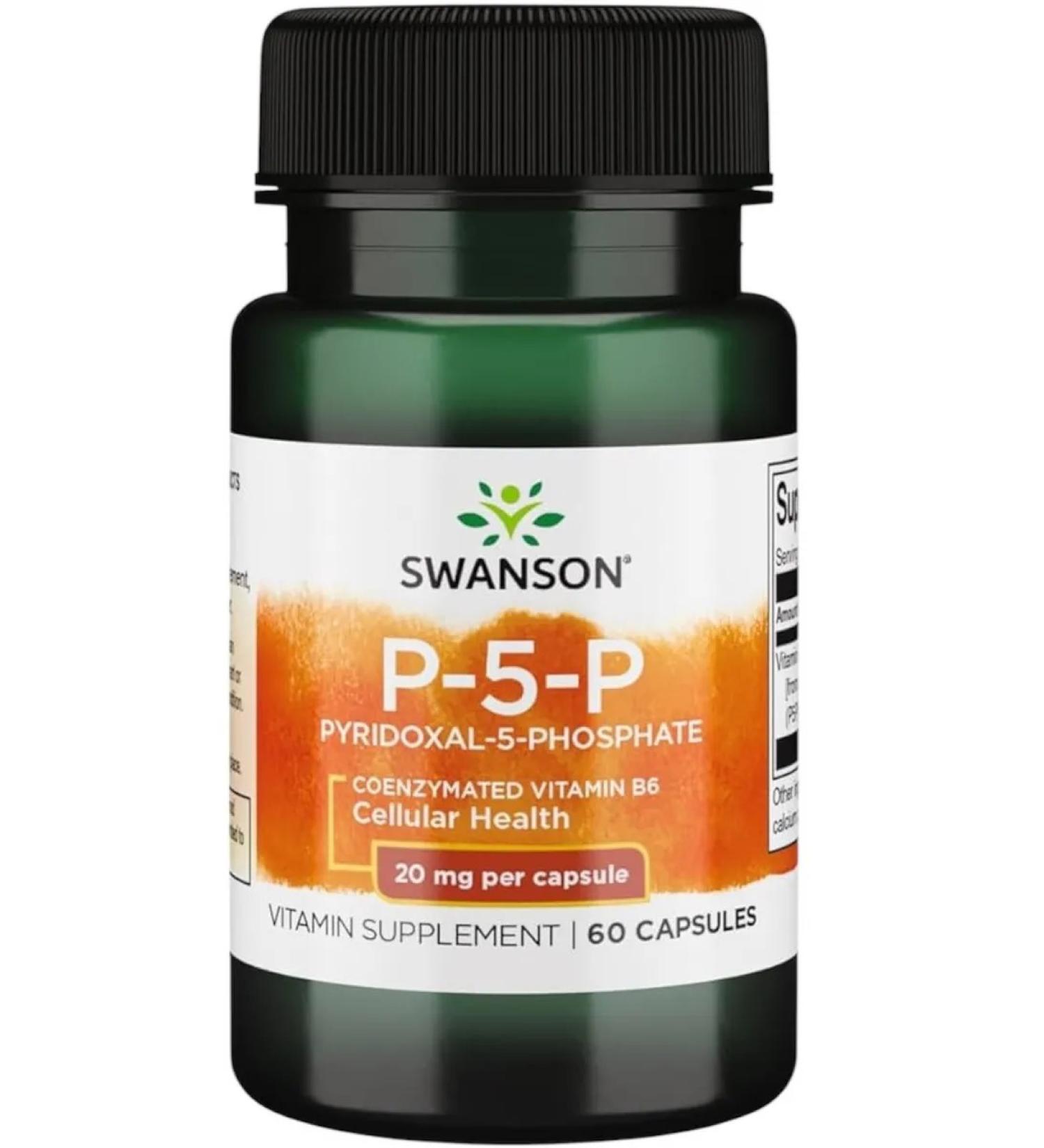 Swanson Vitamin B6 P-5-P Pyridoxal-5-Phosphate Pyridoxine - Buy Online on GoSupps.com