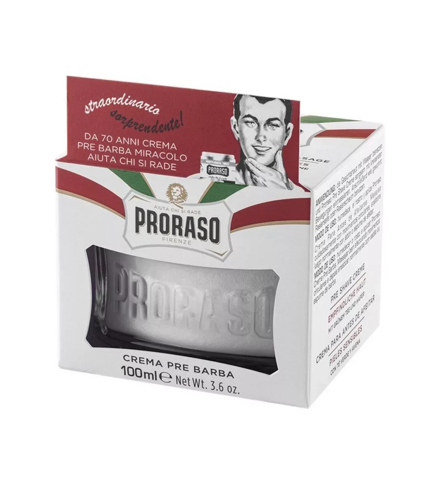 PRORASO Cream before shaving green tea and oats 100 ml
