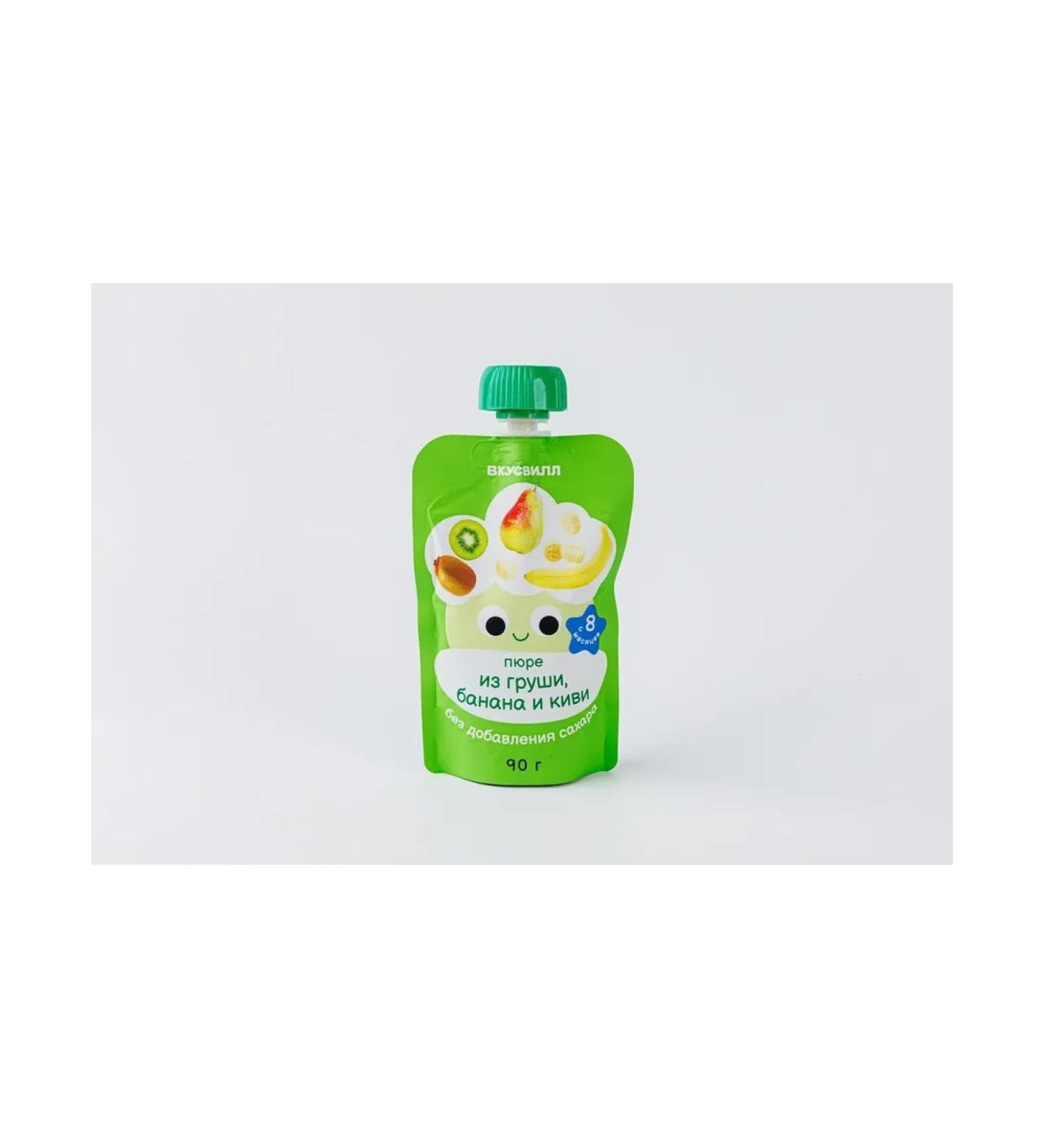 VkusVill Puree from pears banana and kiwi 90 g - Buy Online on GoSupps.com