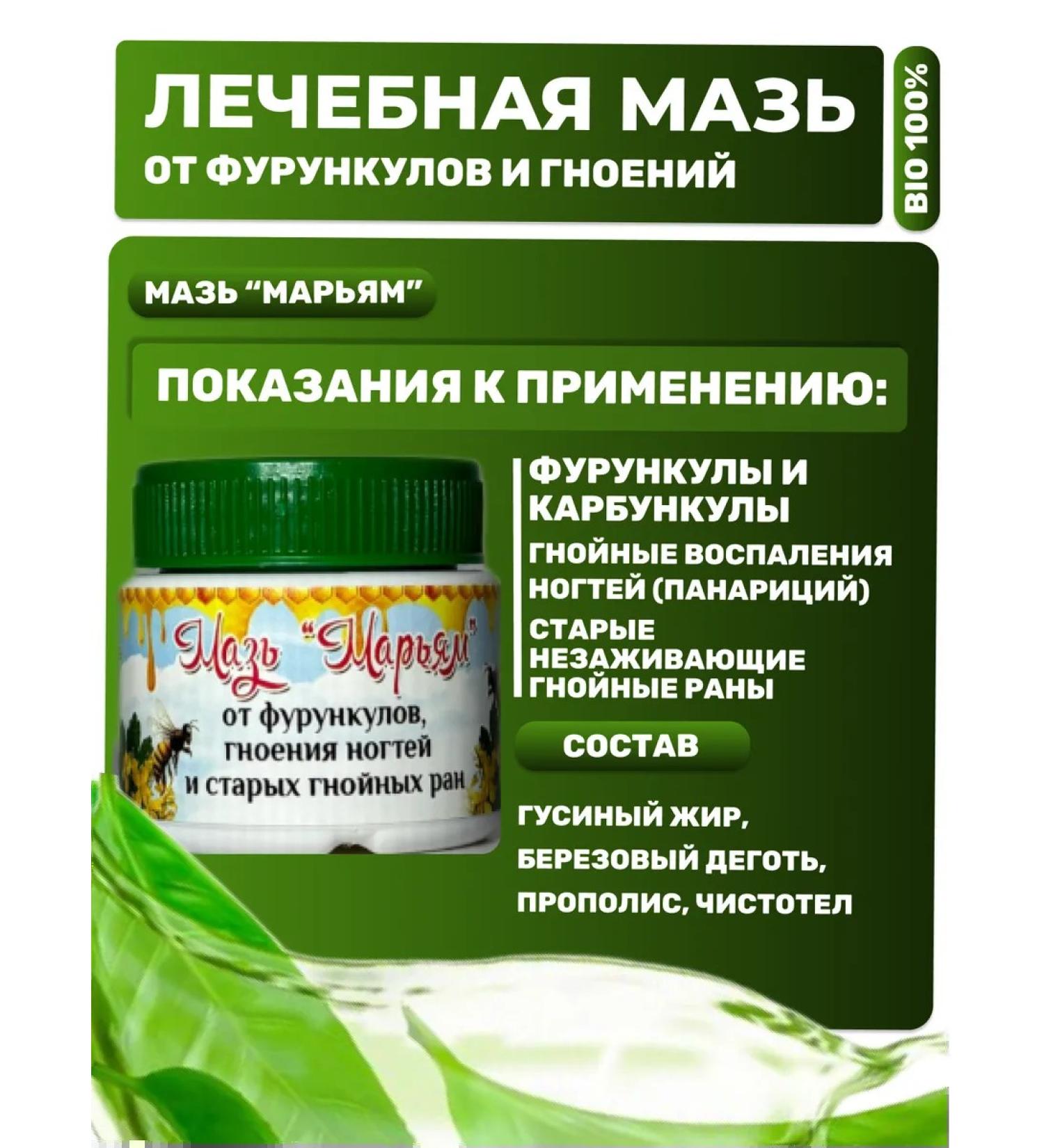 Maryam Ointment against boils and purulent wounds with goose fat - Buy Online on GoSupps.com