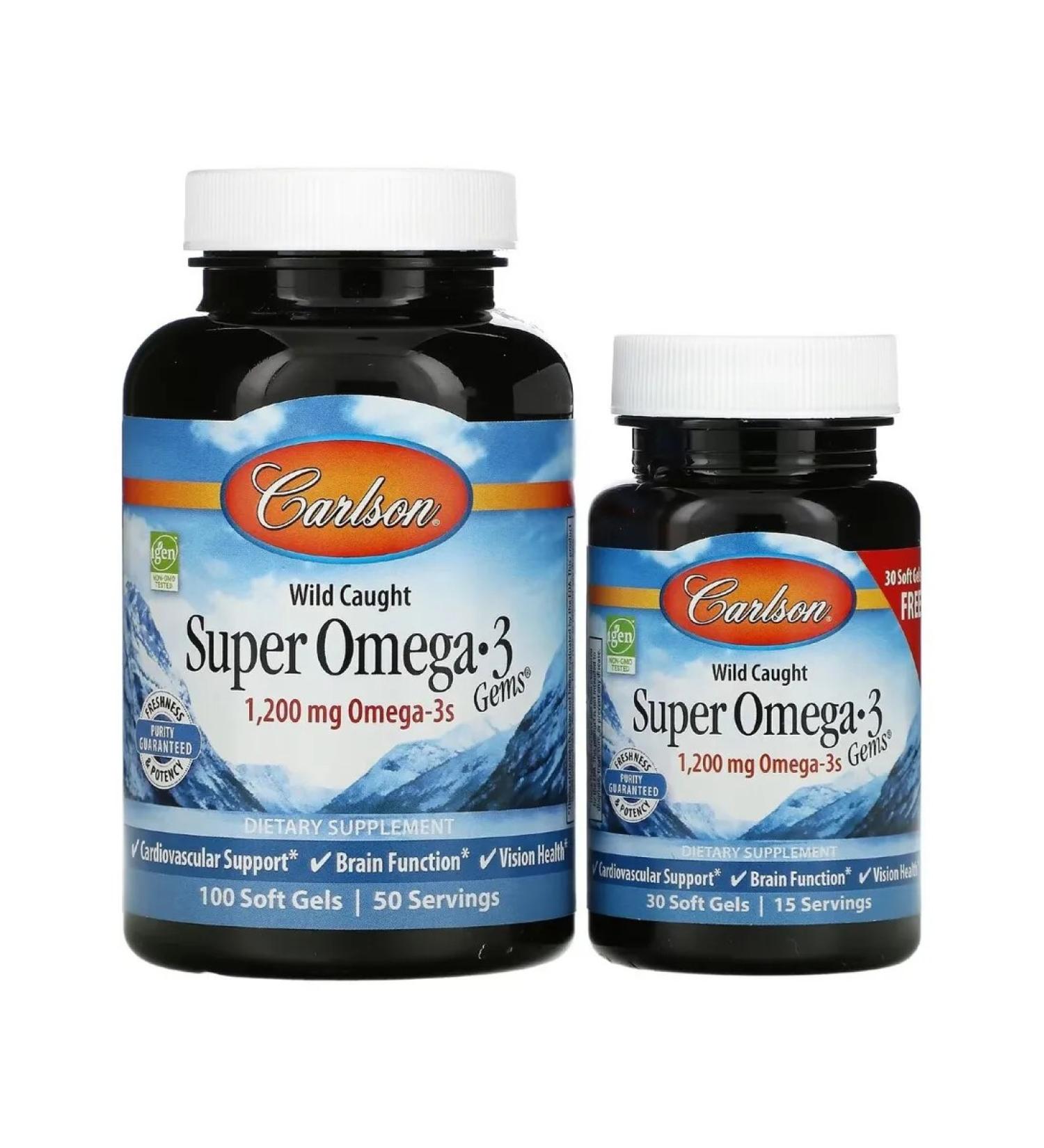Carlson Fish oil Super Omega-3 Gems 1200 Mg 100+30 Softgels