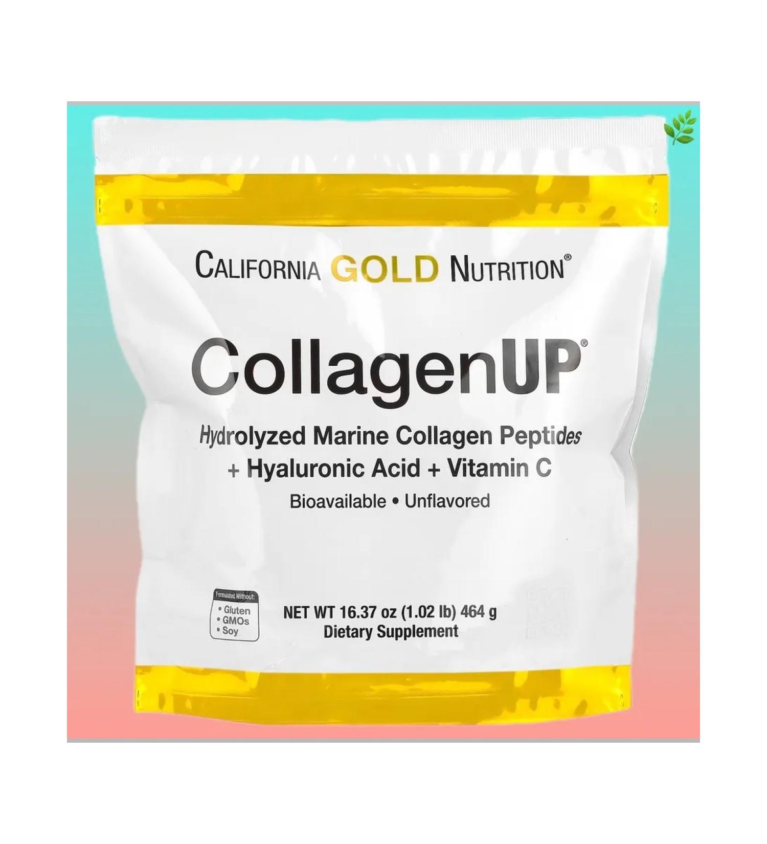 California Gold Nutrition Collagen with hyaluronic acid and vitamin C 464 g - Buy Online on GoSupps.com