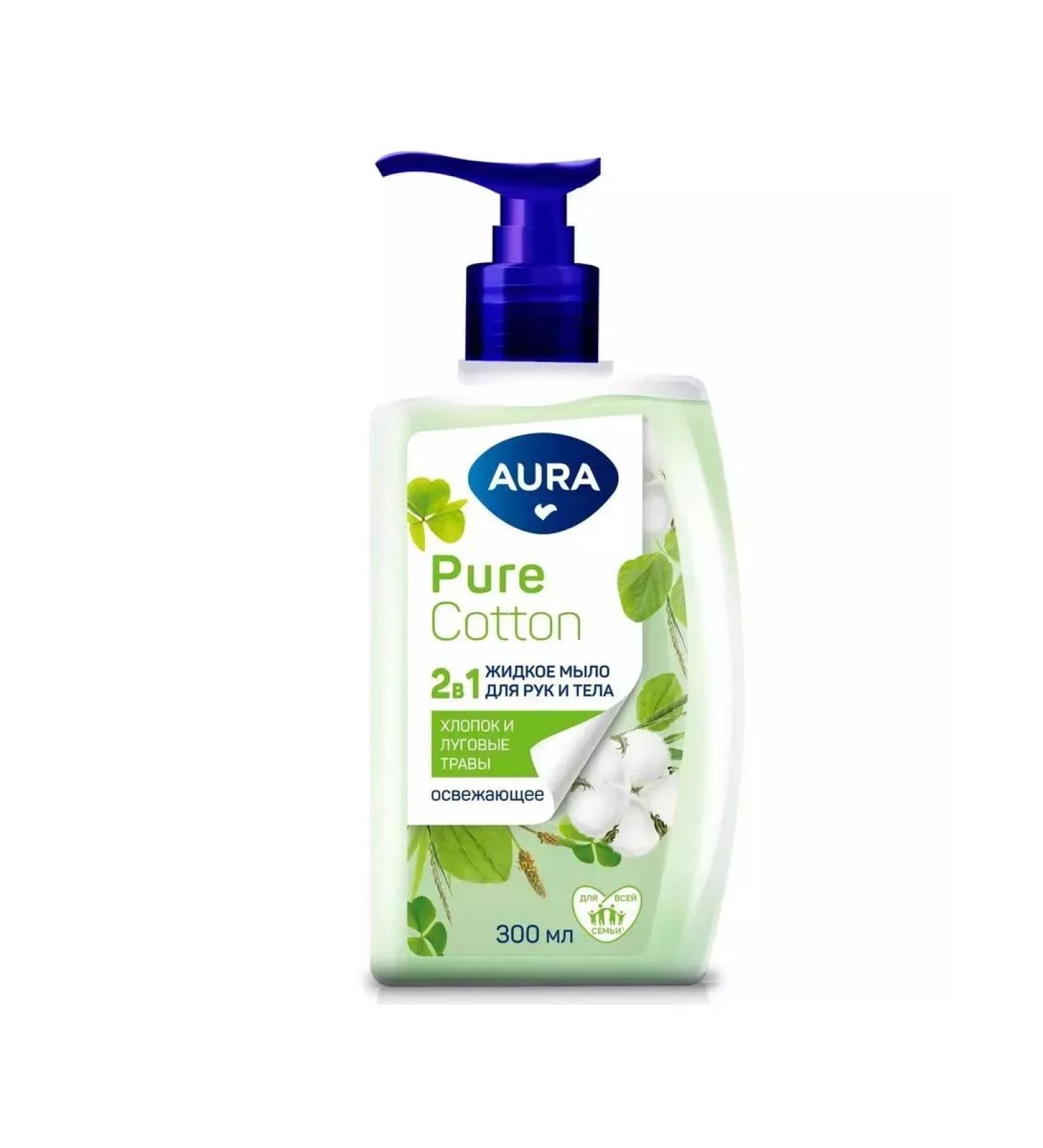 Aura Liquid hand soap Pure Cotton 2B1 300 ml