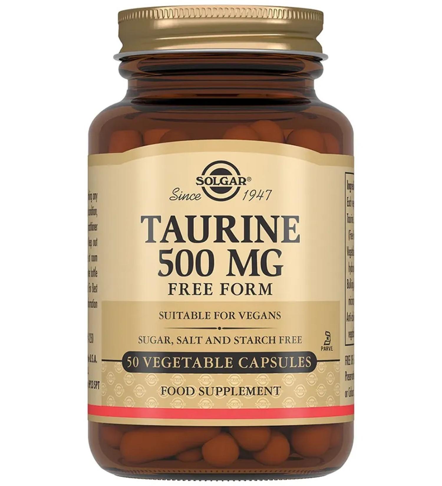 SOLGAR Taurin cap. 500 mg # 50 - Buy Online on GoSupps.com