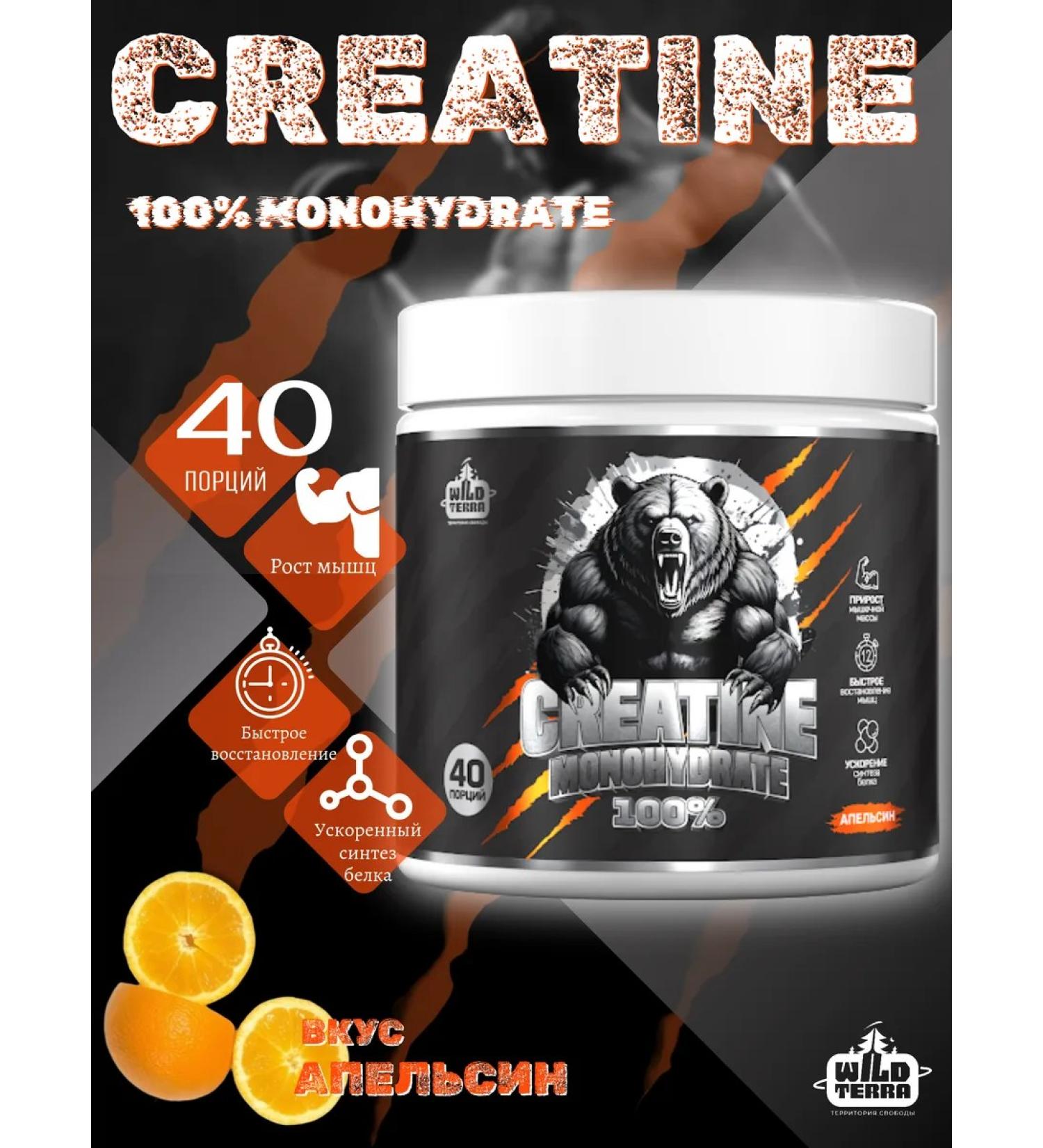 WILD TERRA Creatine Monohydrate Sports Nutrition Creatine 200g - Buy Online on GoSupps.com