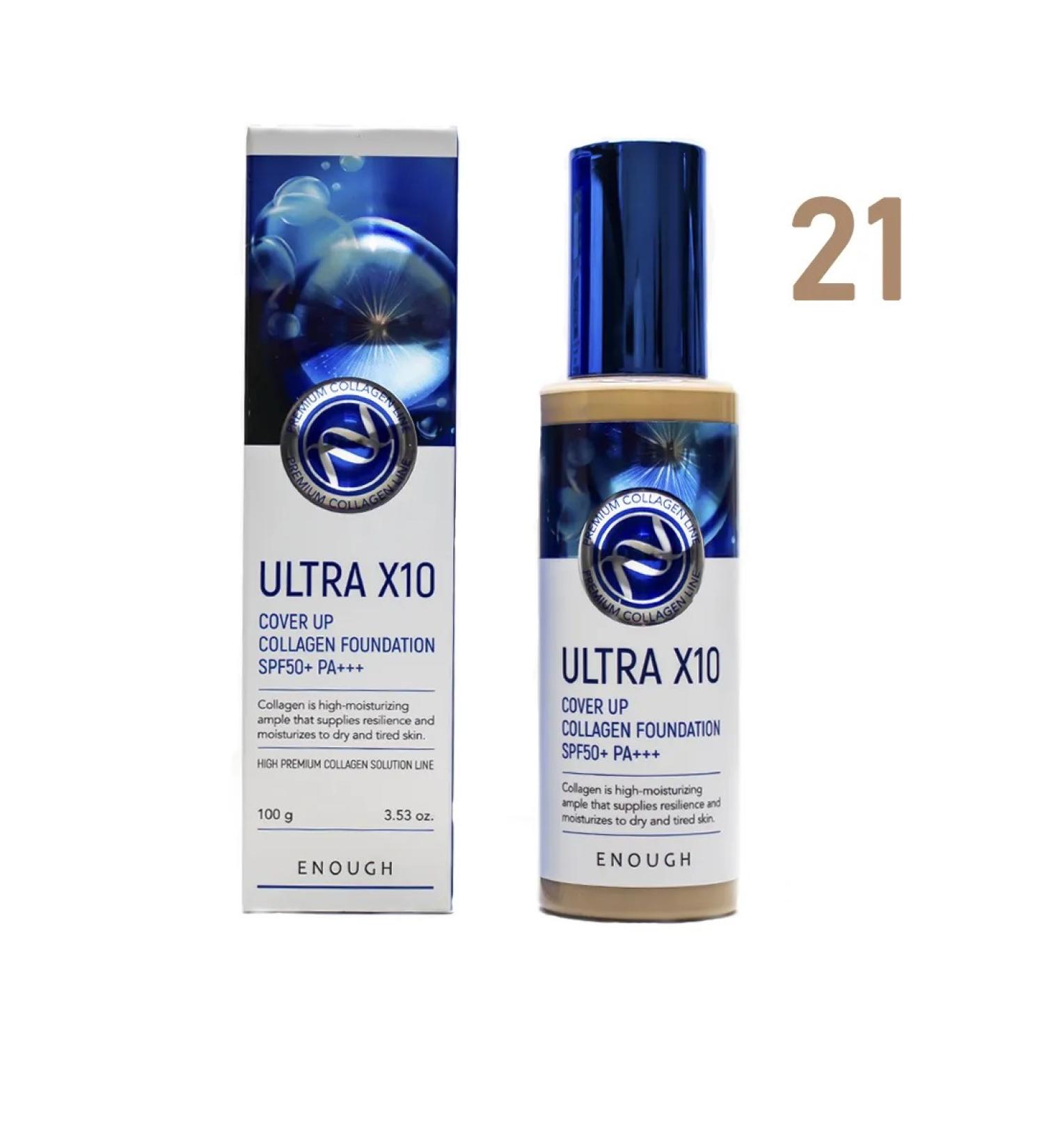 Enough Moisturizing tonal cream matte Collagen Ultra X10 #21 - Buy Online on GoSupps.com