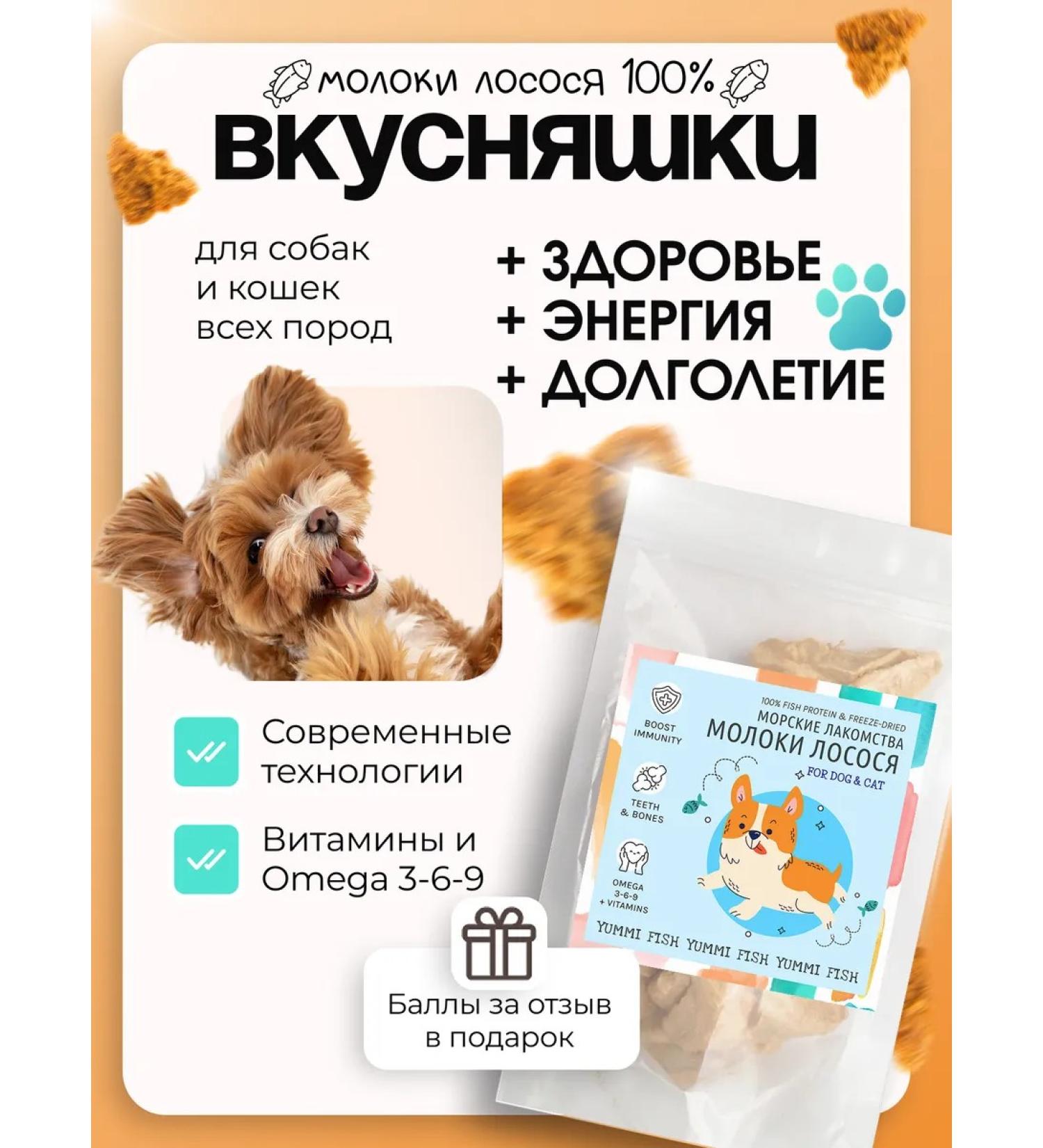 Yummi Fish 100% salmon delicious fish for dogs for cats vitamins - Buy Online on GoSupps.com