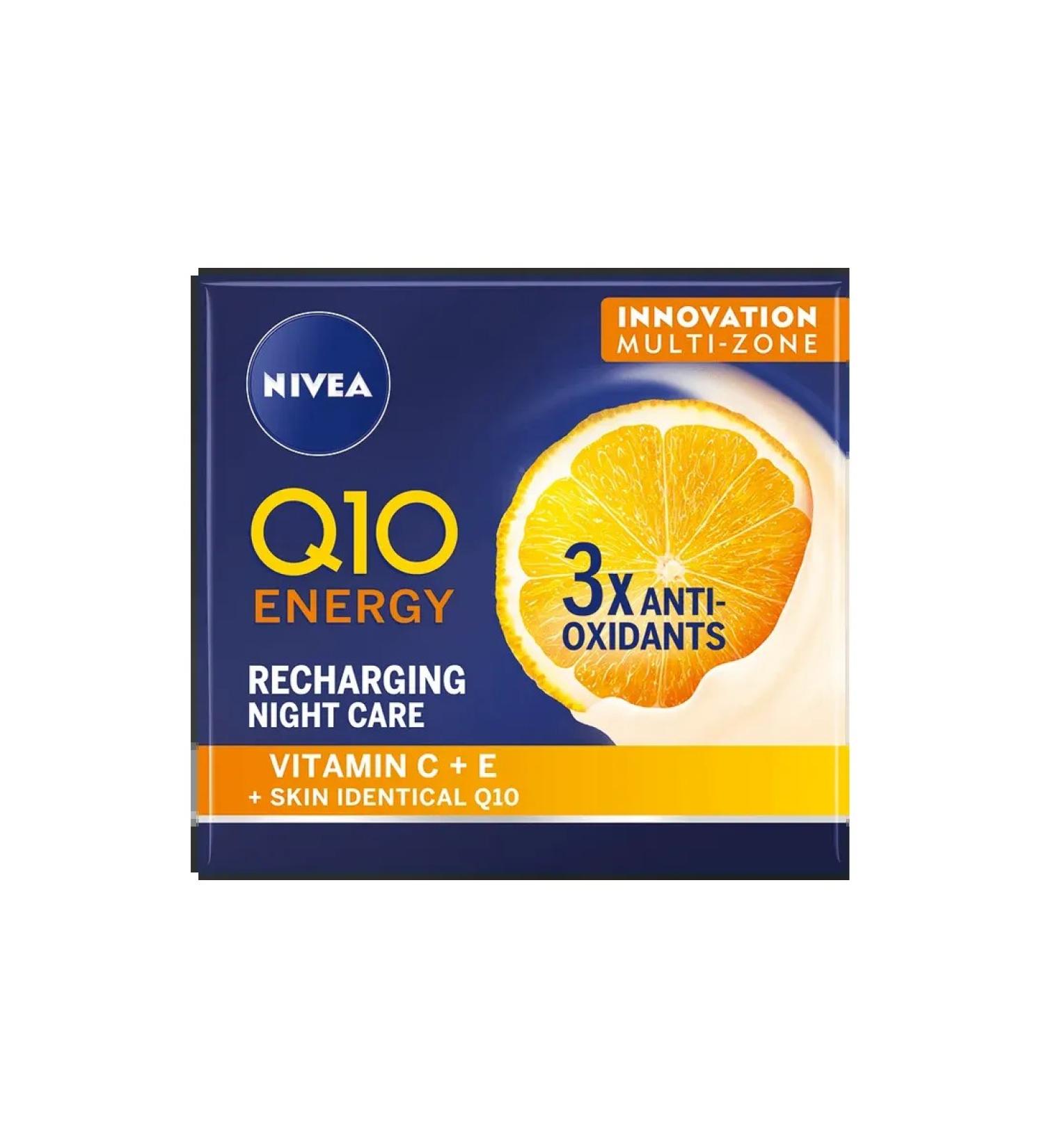 NIVEA Night Facial Cream "Energy Q10 RECHARDING" 50 ml Poland