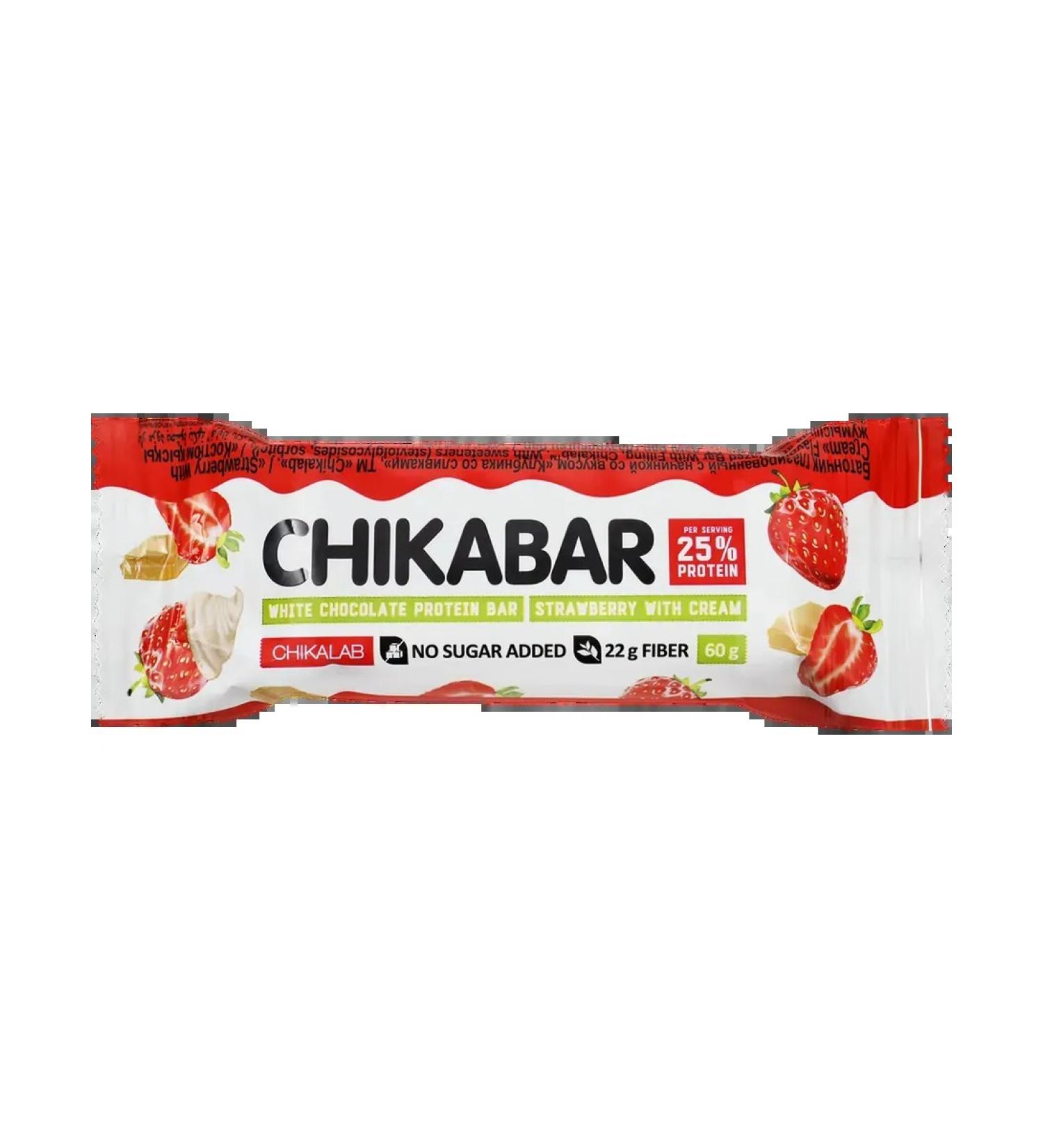 CHIKALAB Protein bar with filling strawberries CO 2pcs