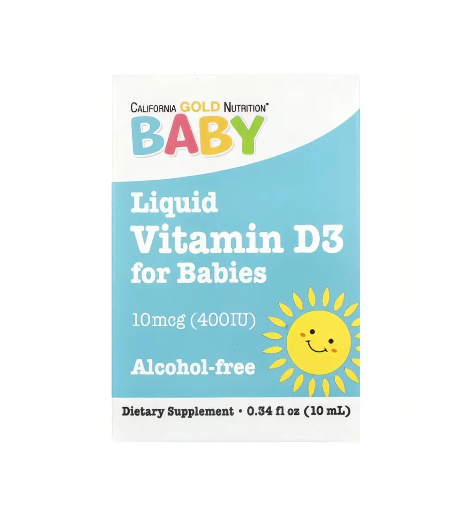 100% iherb vitamin D3 in drops for babies 400 IU (10 ml) - Buy Online on GoSupps.com