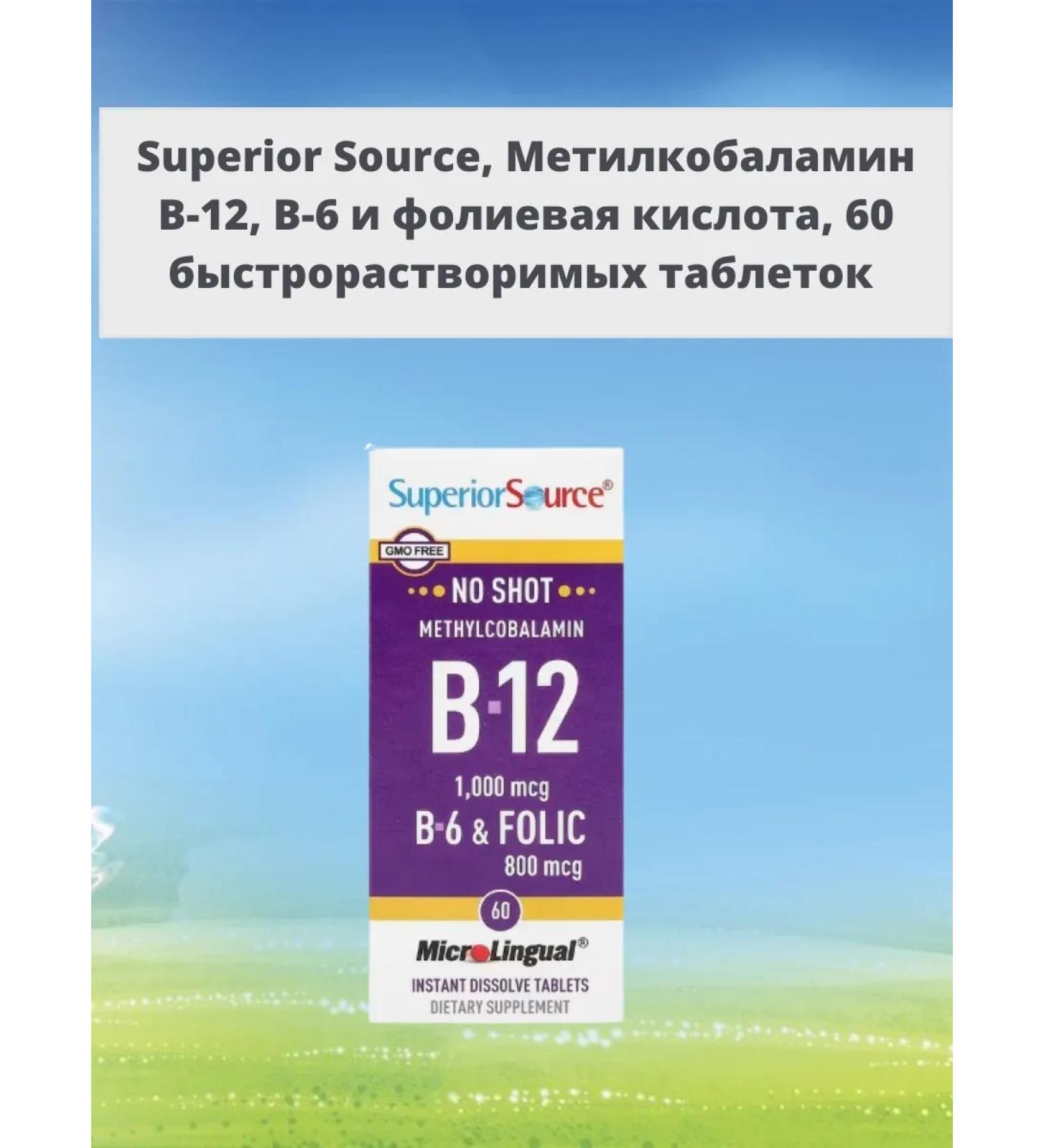 Superior Source Methylcobalamin B-12 B-6 and folic acid