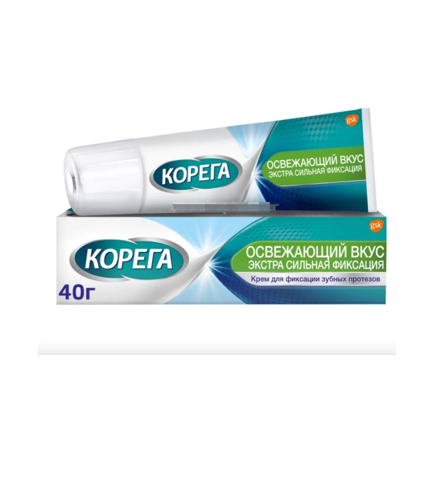 Home medicine cabinet Korega cream for fixing dentures (freshen. Taste) 40 ml