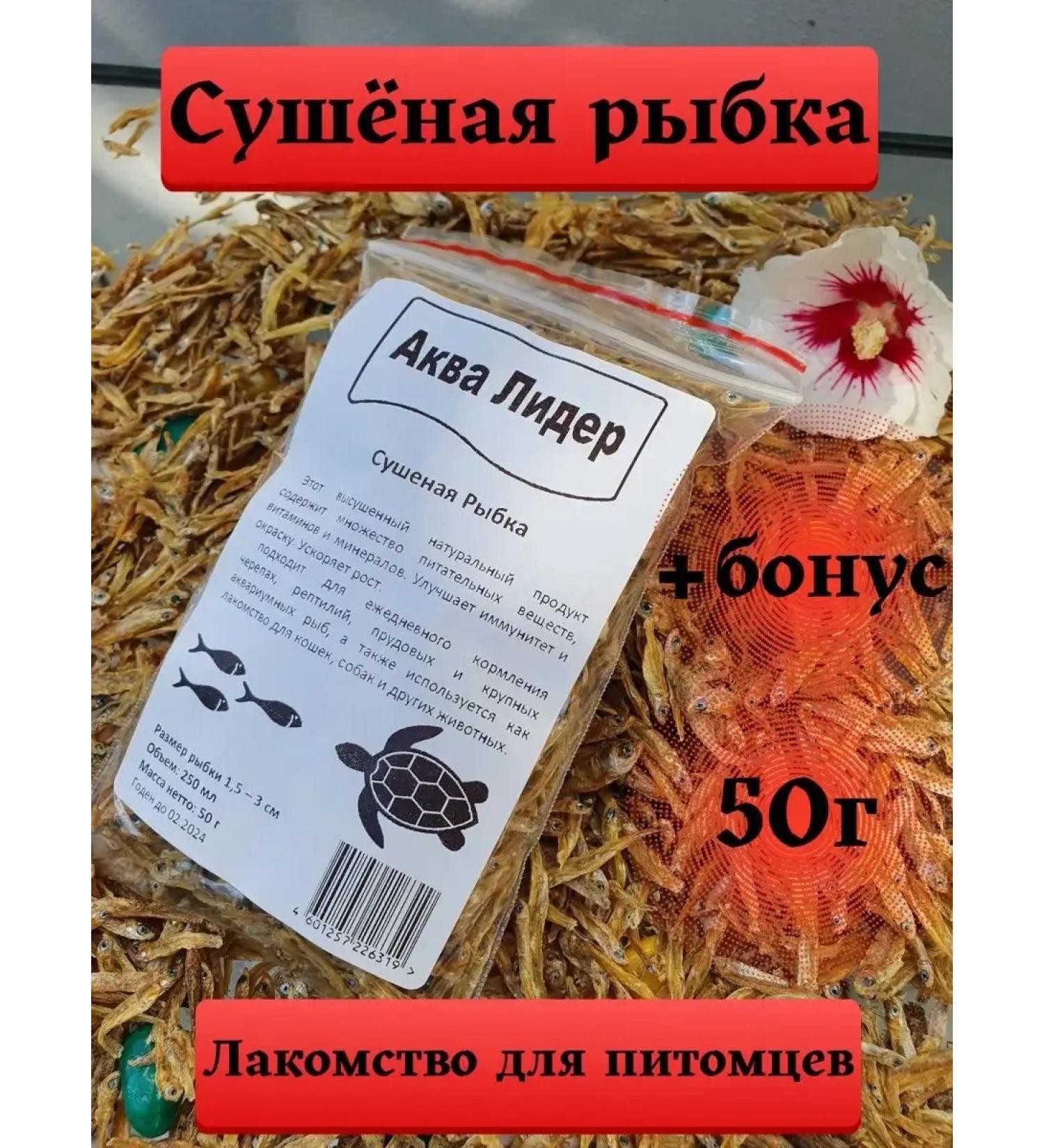 Dried fish 50 g food for turtles red -eared water - Buy Online on GoSupps.com