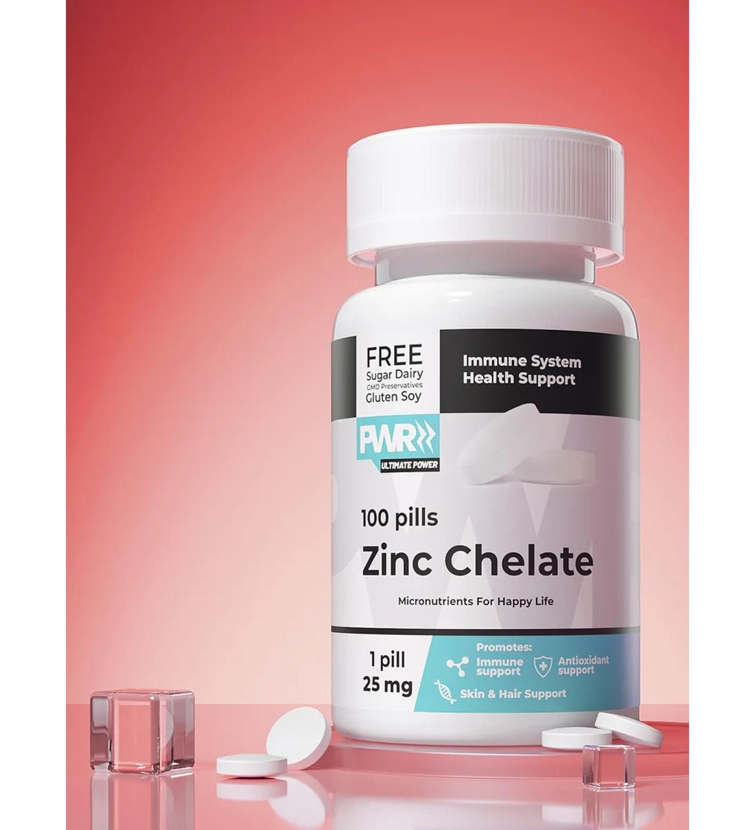 PWR Ultimate Power Zinc Helat vitamins for women men pills dietary supplement 100 - Buy Online on GoSupps.com