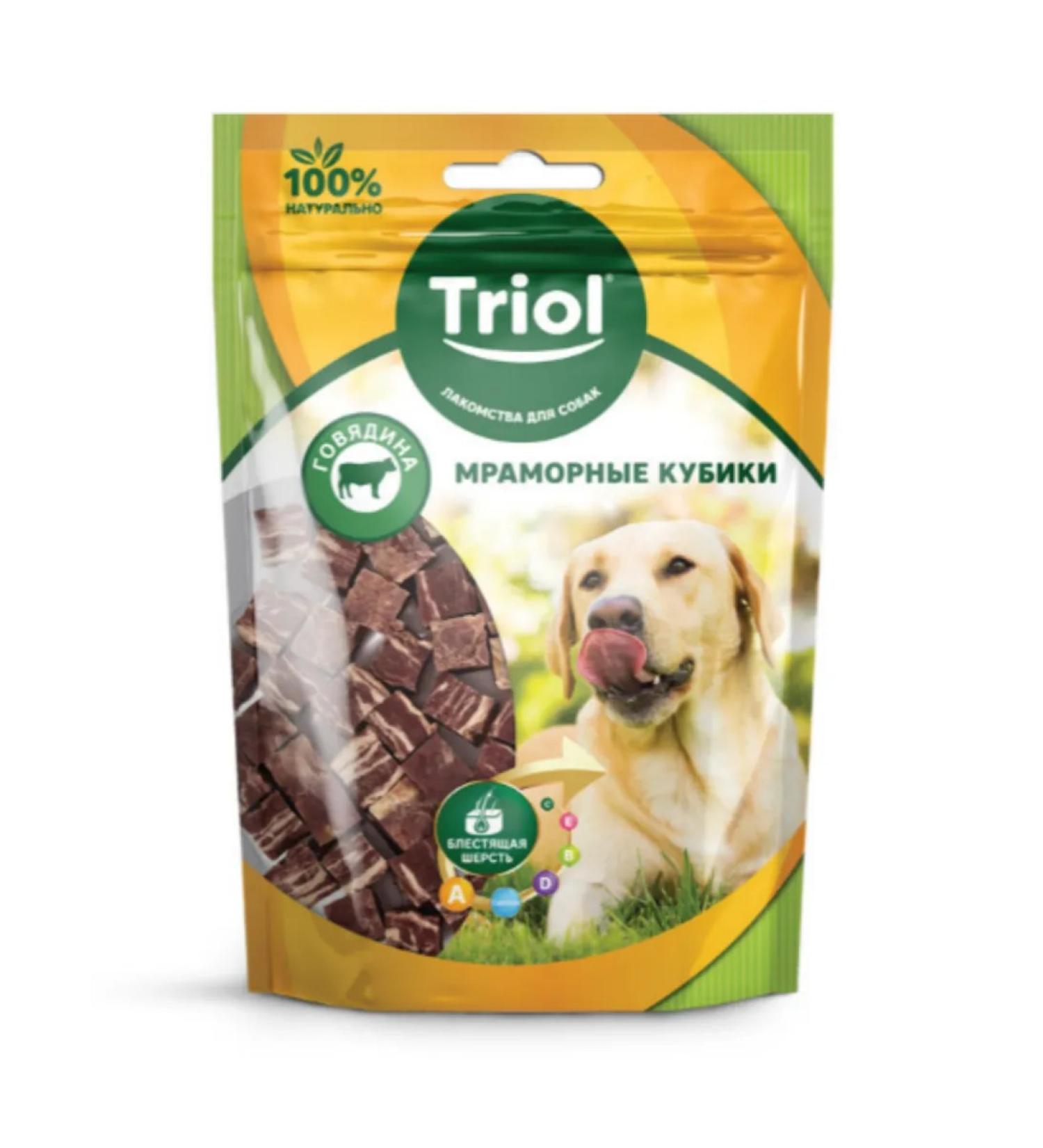 Triol Dog treat for dogs marble cubes of beef 70g