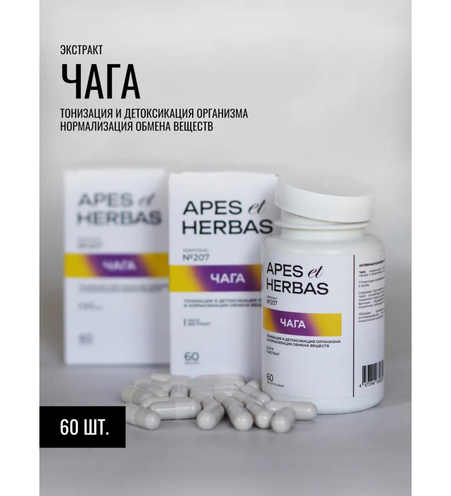 APES et HERBAS Chaga extract 60 capsules - Buy Online on GoSupps.com